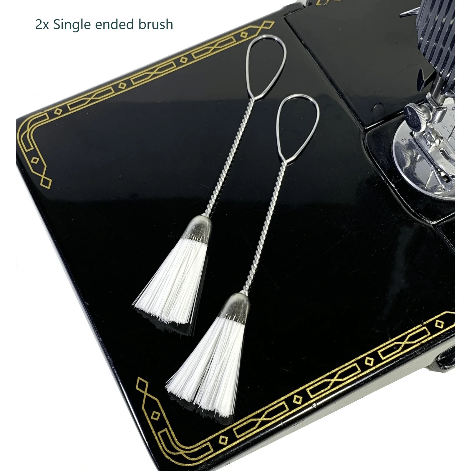 2 Pack Sewing Machine Lint Brush Wire Handle with Nylon Bristles Double or Single Ended - Image 2
