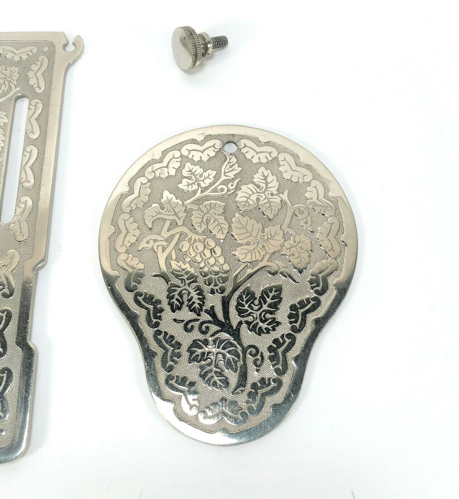 Early Singer 128 Side Face Plate and Rear Cover Plate in Grape Pattern Simanco 8361 8427 - Image 3