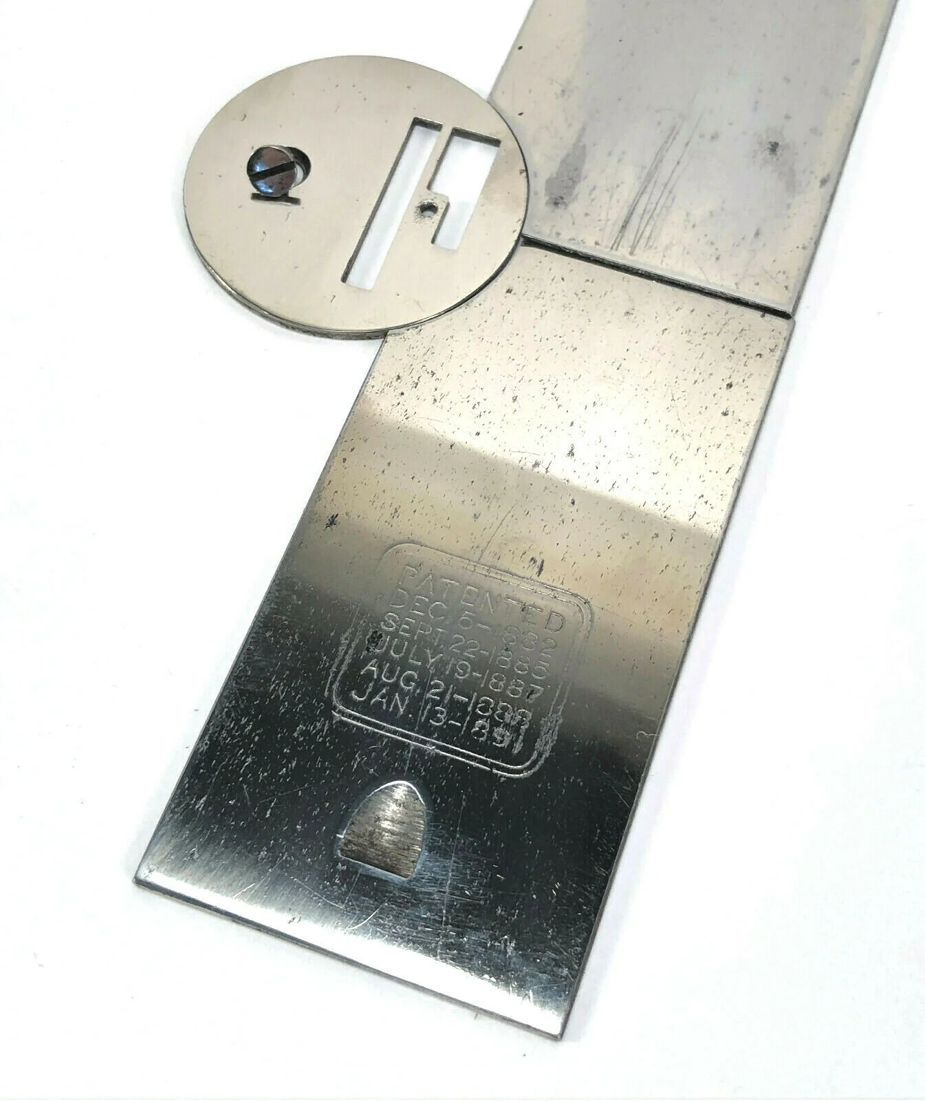 Early Singer 28 128 Front Rear Slide Throat Plate Set Simanco Part 8369 8368 8323 - Image 3