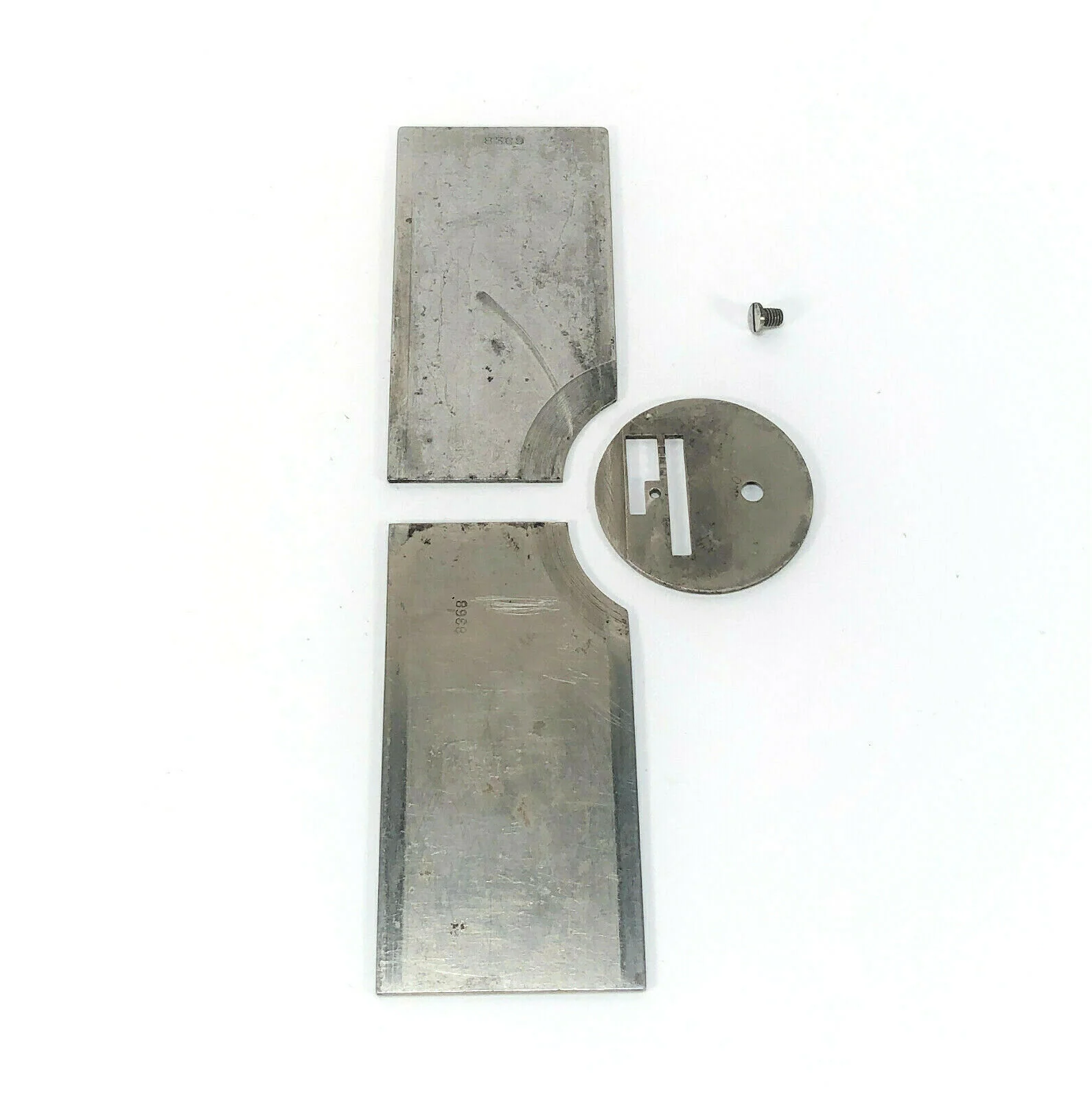 Early Singer 28 128 Front Rear Slide Throat Plate Set Simanco Part 8369 8368 8323 - Image 5