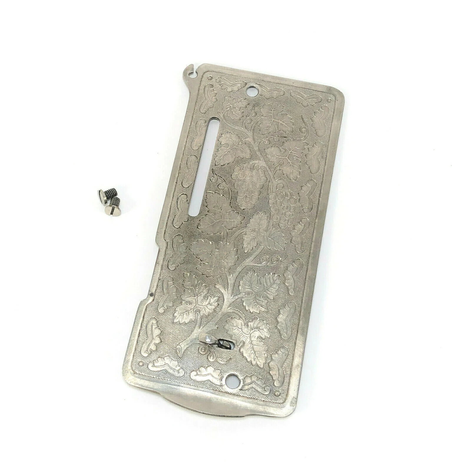 Early Singer 28 128 Sewing Machine Side Face Plate with Grape Vine Pattern Simanco 8361 E - Image 3
