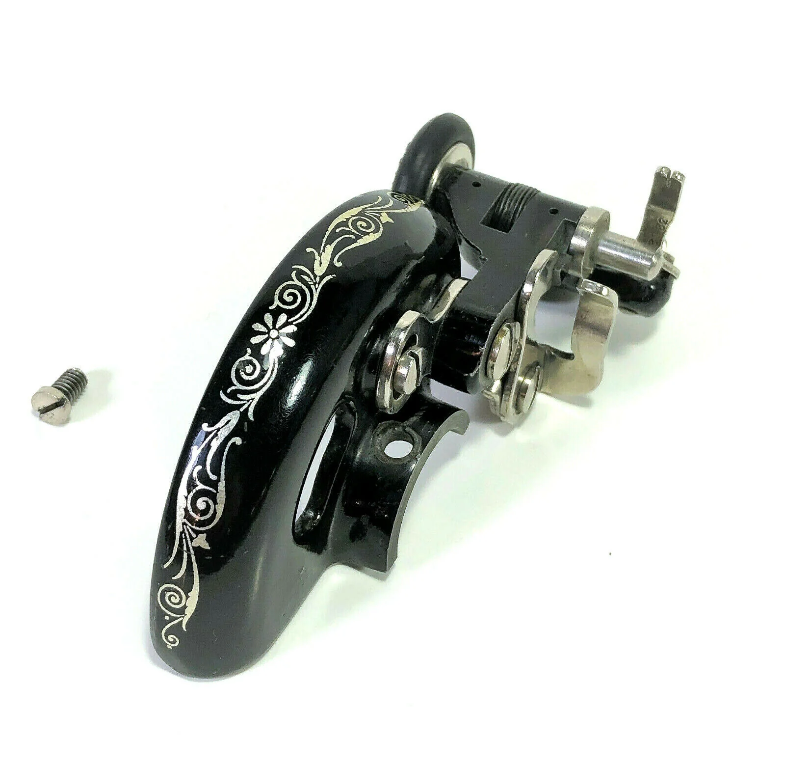 Early Singer 99 Sewing Machine Bobbin Winder Assembly with Belt Guard 99-1 99-2 - Image 3