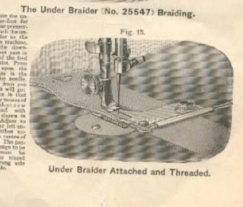 Early Singer Sewing Machine 27 127 Underbraider Attachment Simanco 25547 Puzzle Box - Image 3