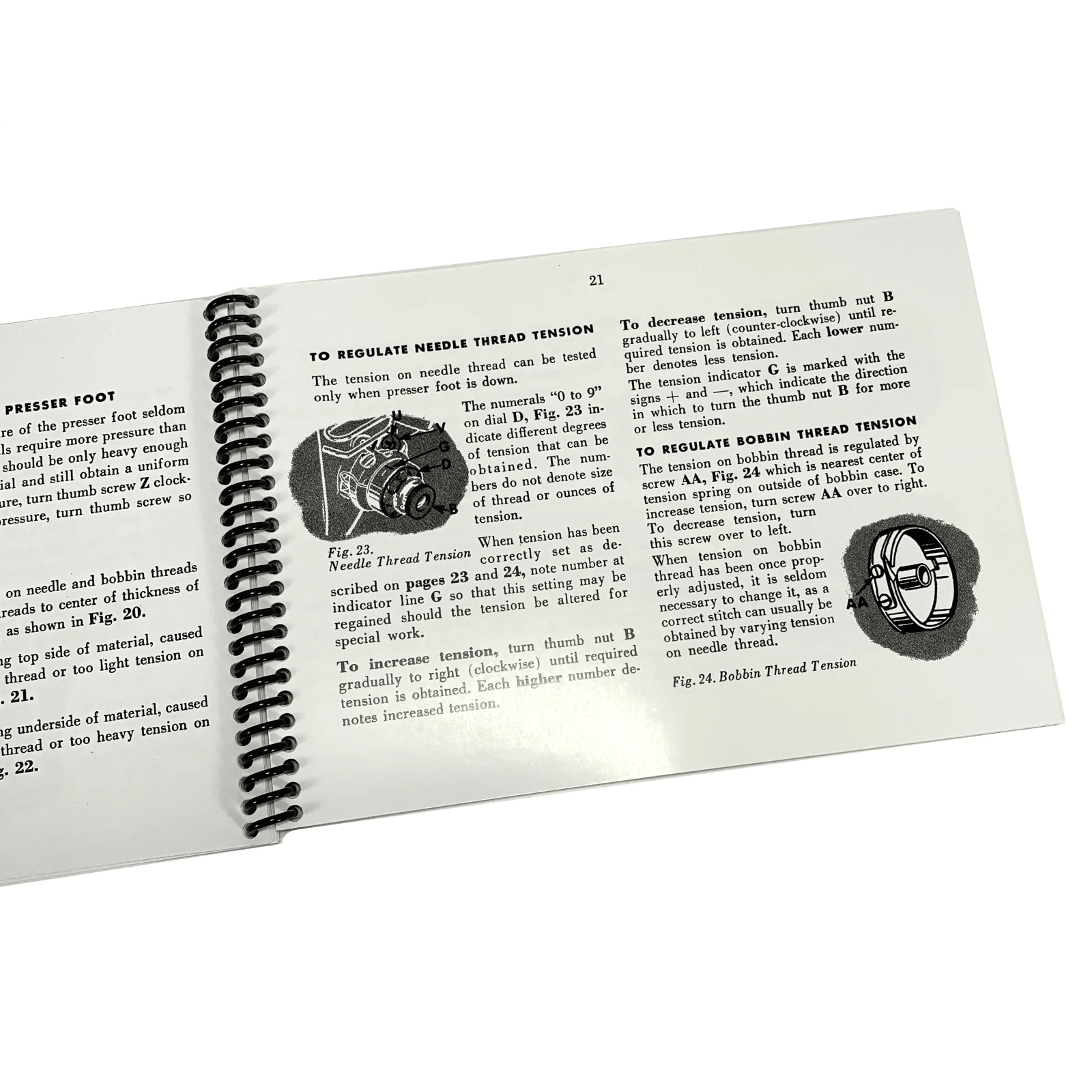 New Singer 301 301A Sewing Machine Instruction Manual Coil Bound - Image 4