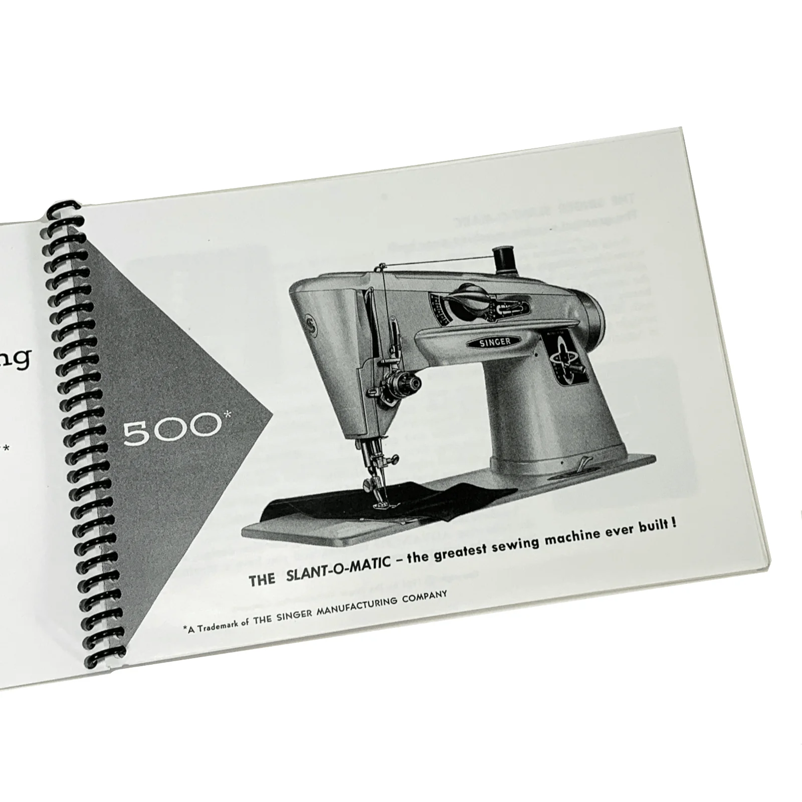 New Singer 500 500A Rocketeer Sewing Machine Instruction Manual Coil Bound - Image 2