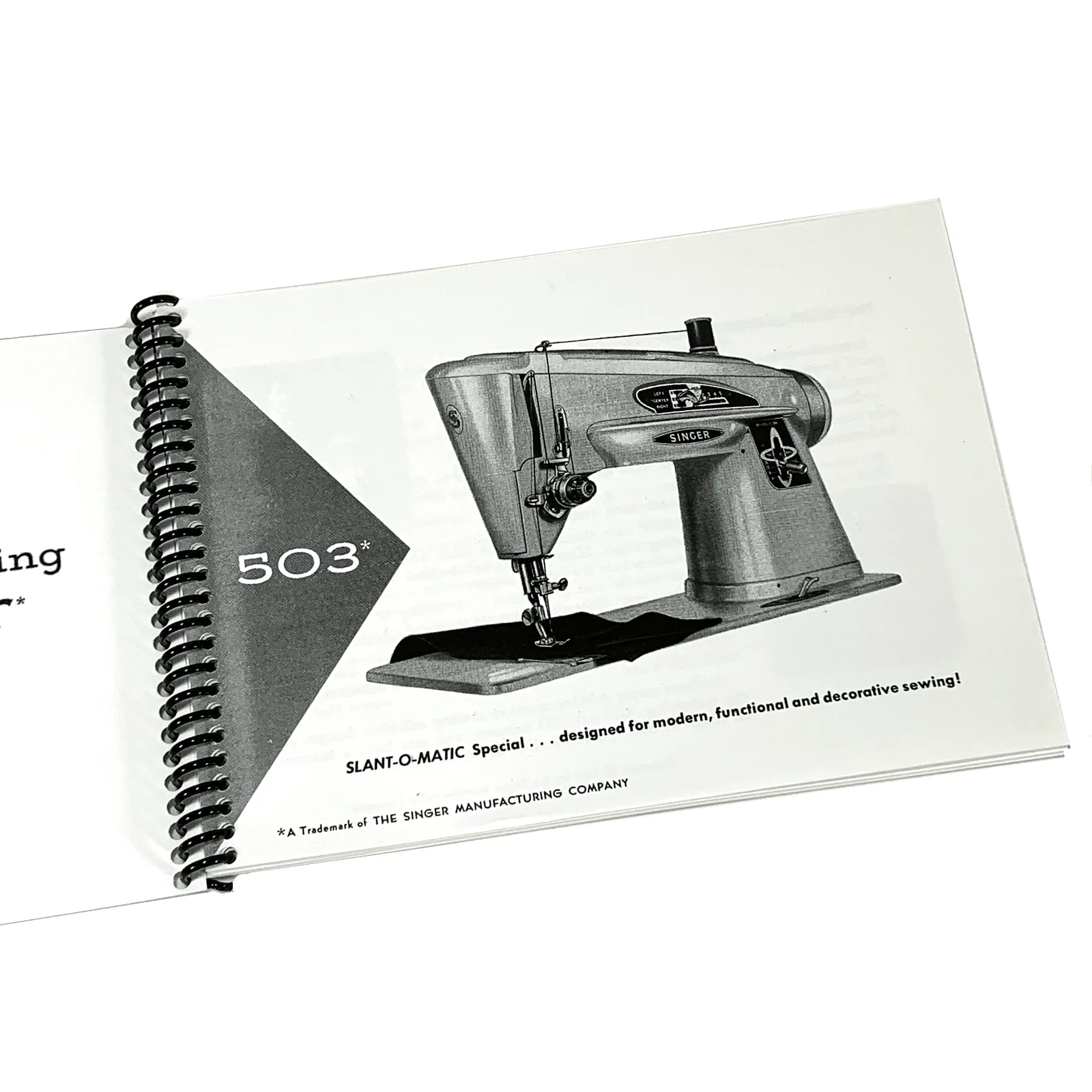 New Singer 503 503A Rocketeer Sewing Machine Instruction Manual Coil Bound - Image 2