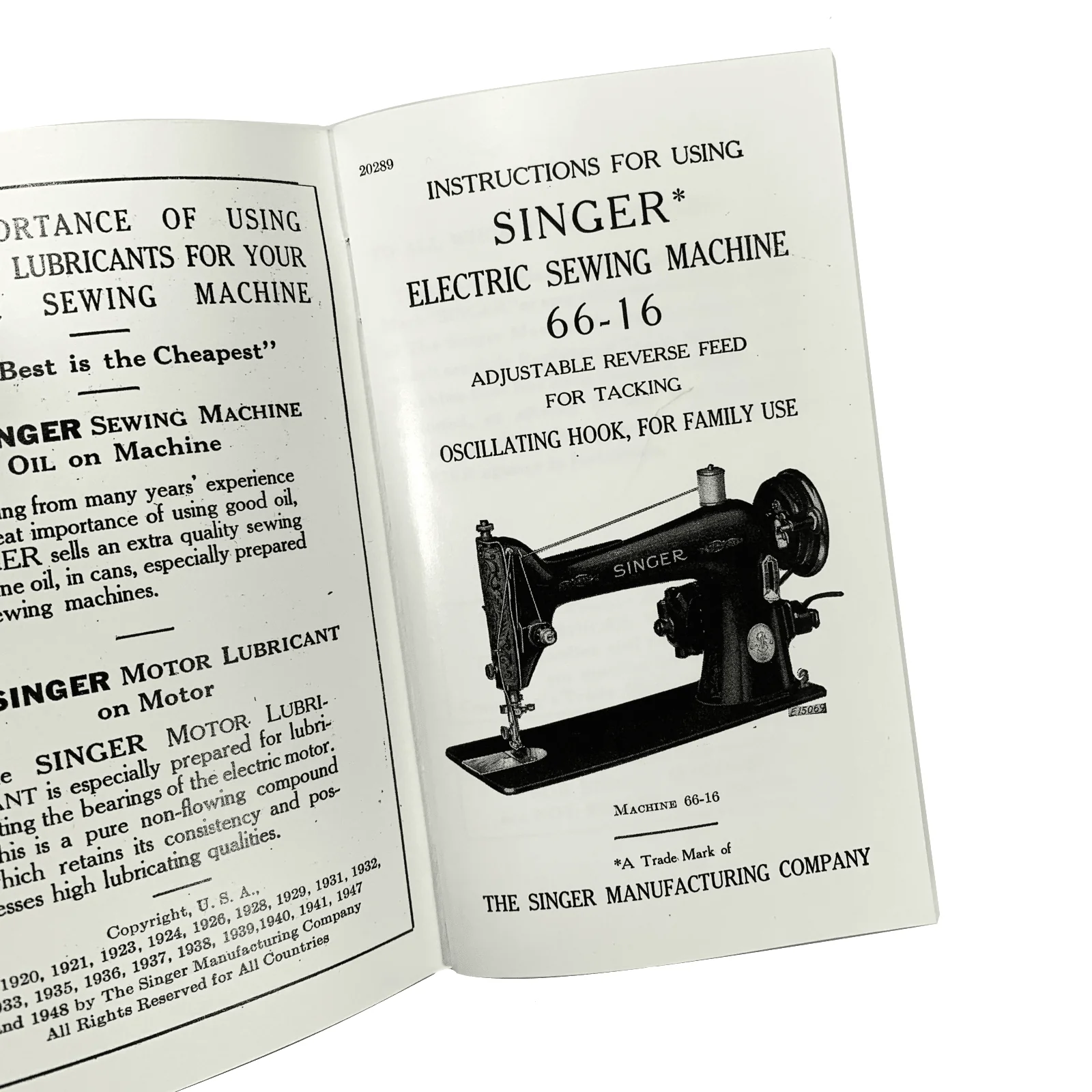 New Singer 66-16 Sewing Machine Instruction Manual Original or Large Format Available - Image 3