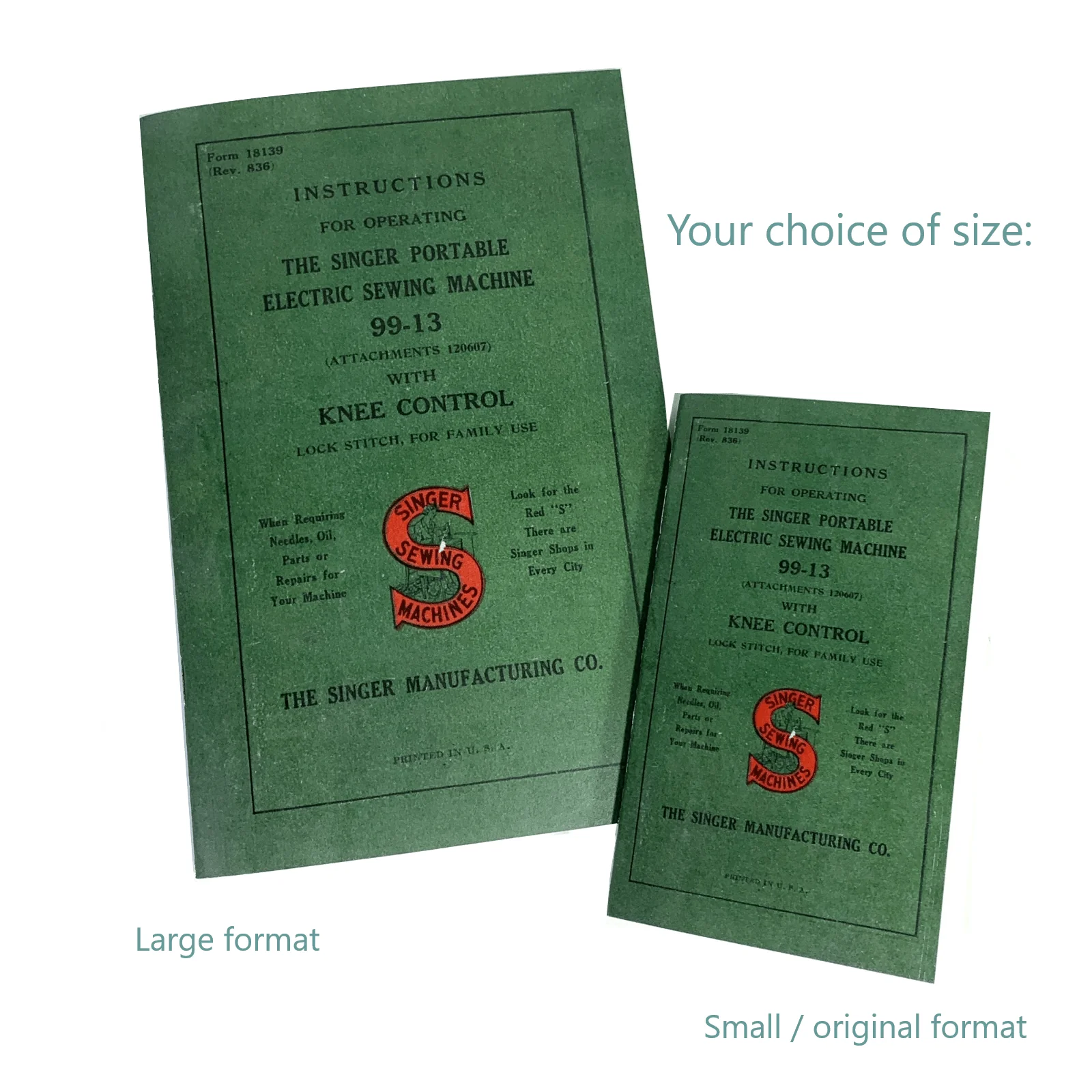 New Singer 99 Sewing Machine w Knee Lever Instruction Manual Orig or Lrg Format Available - Image 2