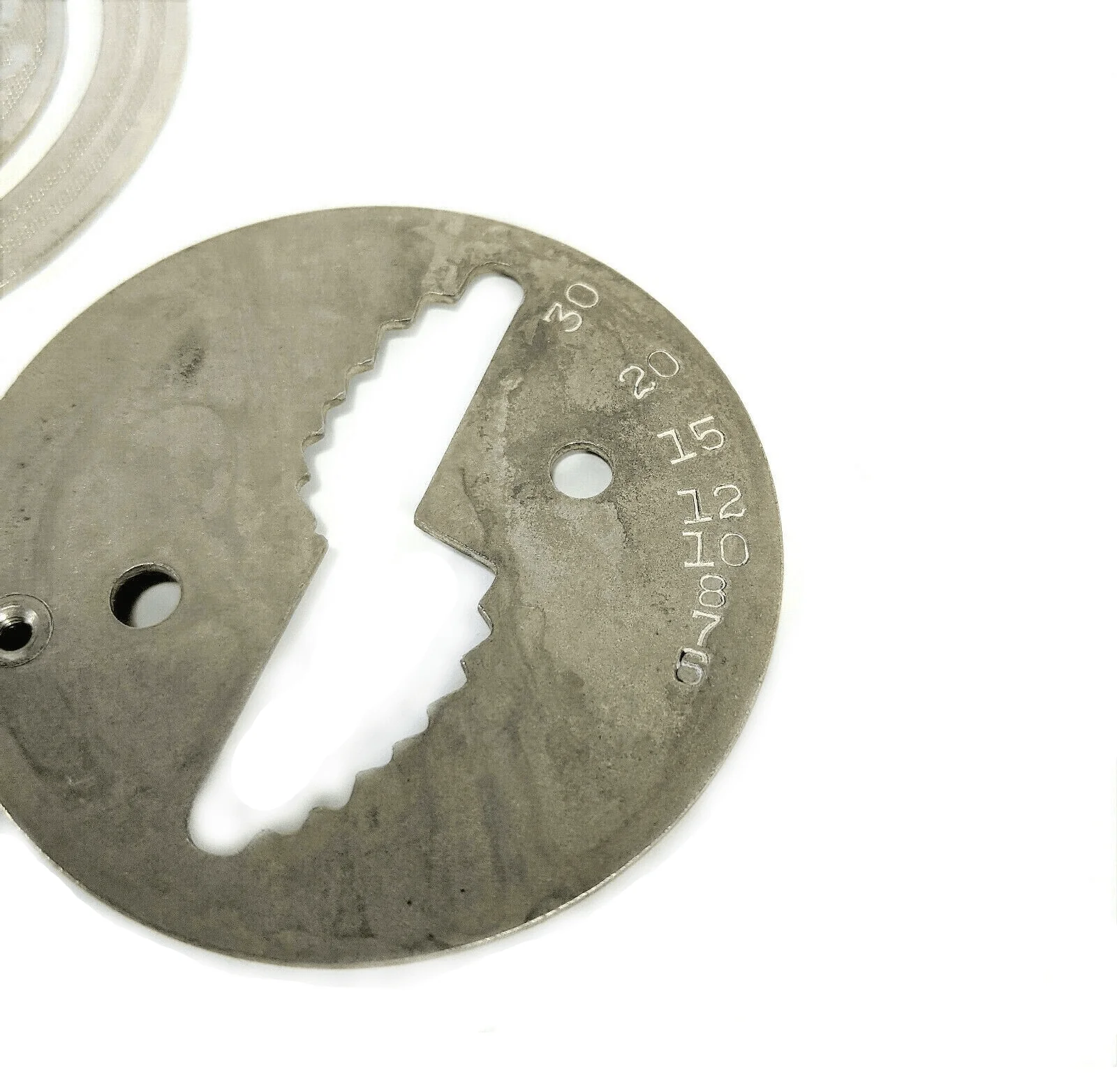 Rare 1932 Singer 15-91 Sewing Machine Scrolled Nickel Stitch Length Regulator Indicator Plate - Image 3