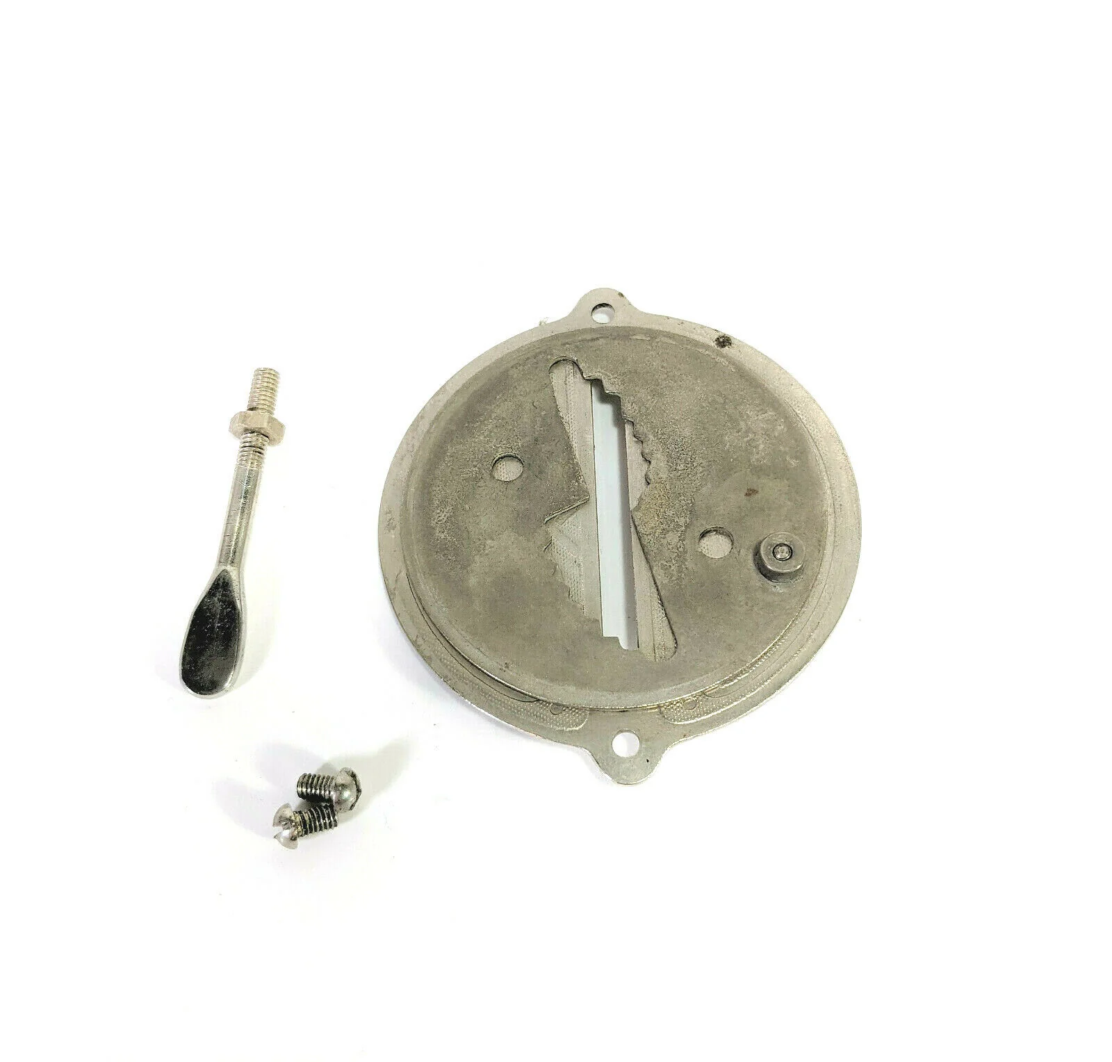 Rare 1932 Singer 15-91 Sewing Machine Scrolled Nickel Stitch Length Regulator Indicator Plate - Image 4