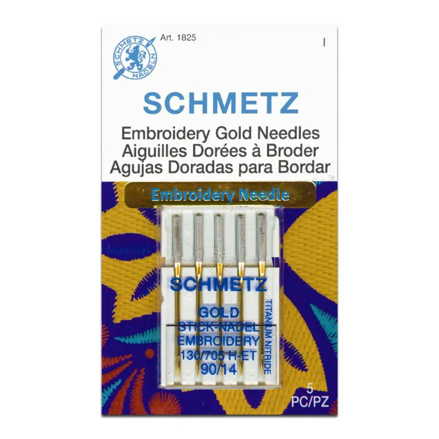 Schmetz Gold Embroidery Sewing Machine Needles 5 Pack - Choice of Size - Image 4