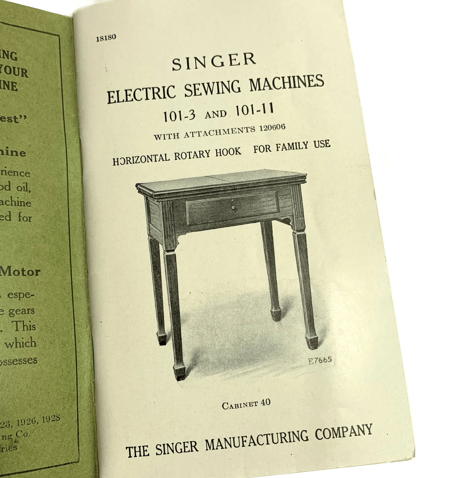 Singer 101-3 101-11 Sewing Machine Instruction Manual Vintage Original 1929 - Image 2