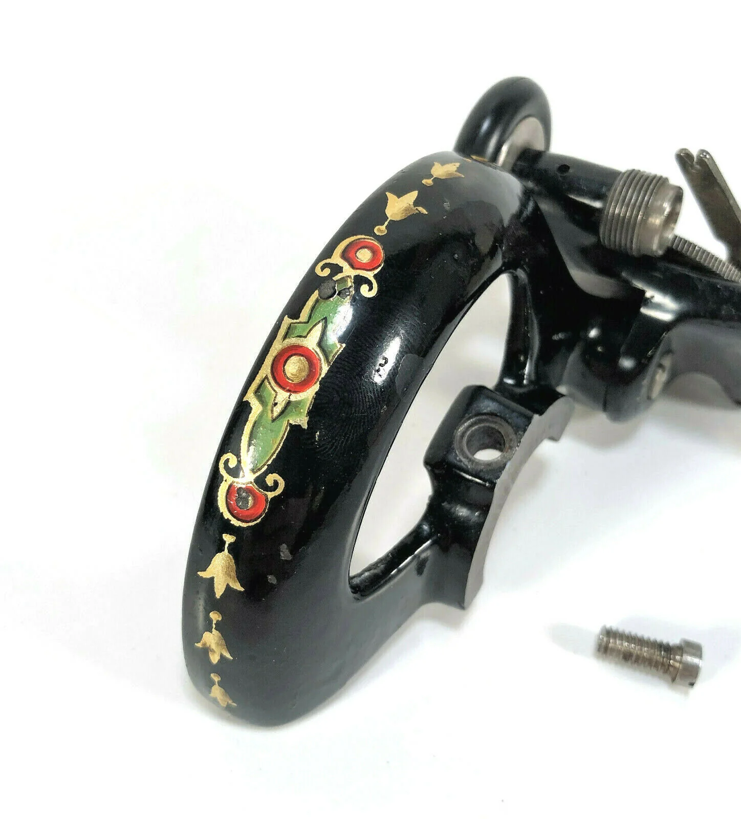 Singer 128 Sewing Machine Bobbin Winder Belt Guard Assembly with La Vencedora Decal - Image 3
