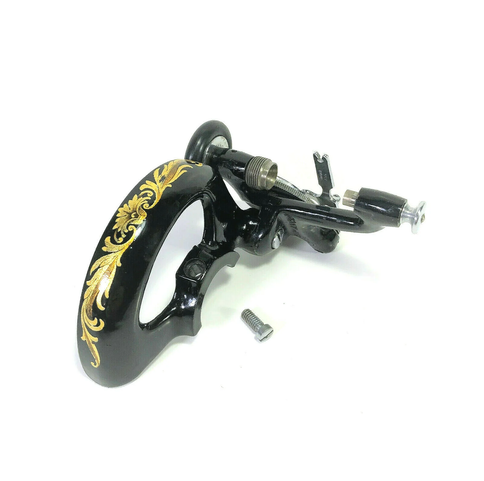 Singer 128 Sewing Machine Bobbin Winder Belt Guard Assembly w Rococo Decal Simanco - Image 2