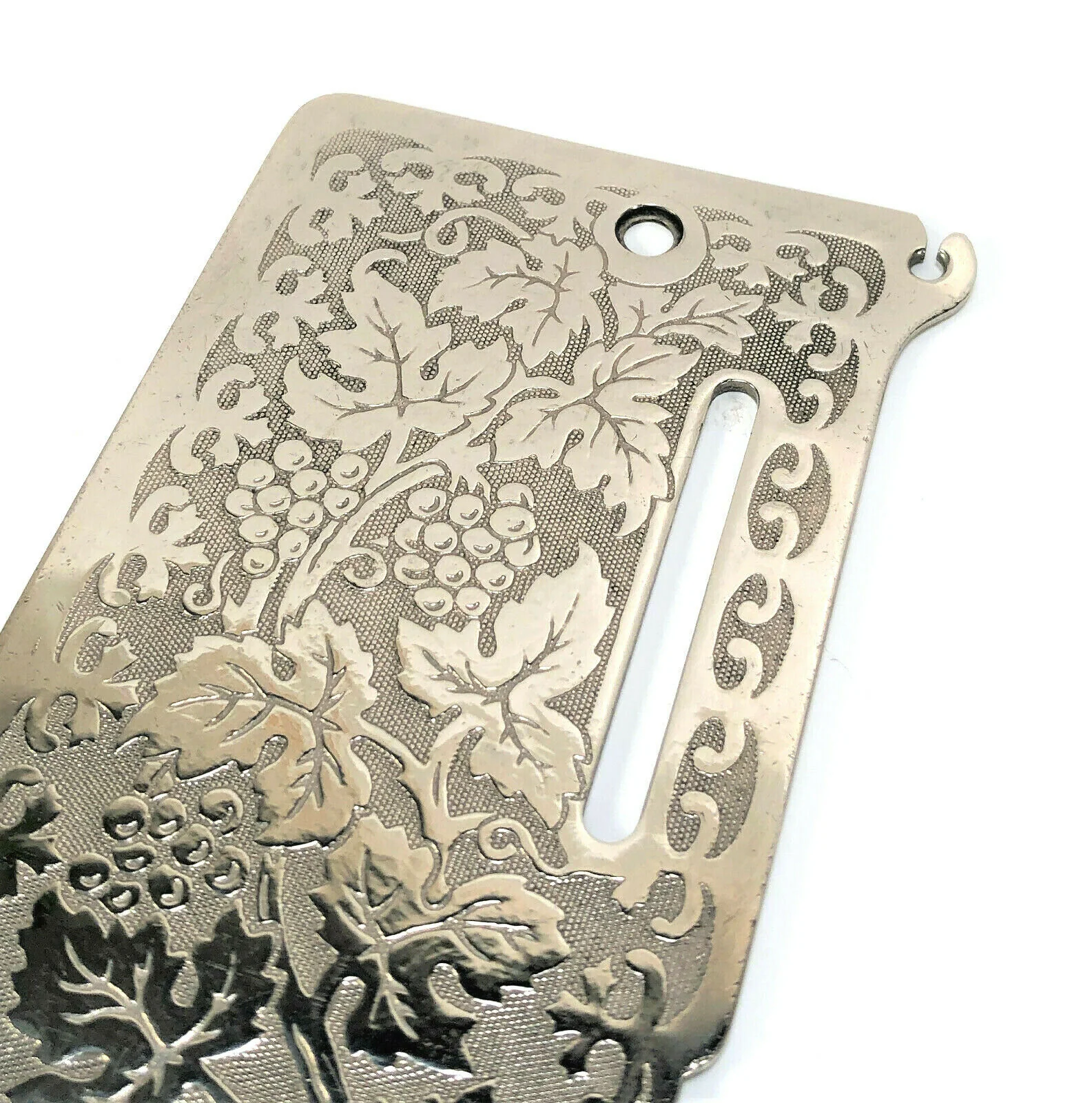 Singer 128 Sewing Machine Face and Rear Cover Plate w Grape Pattern Nickel Simanco 8361 54525 - Image 2