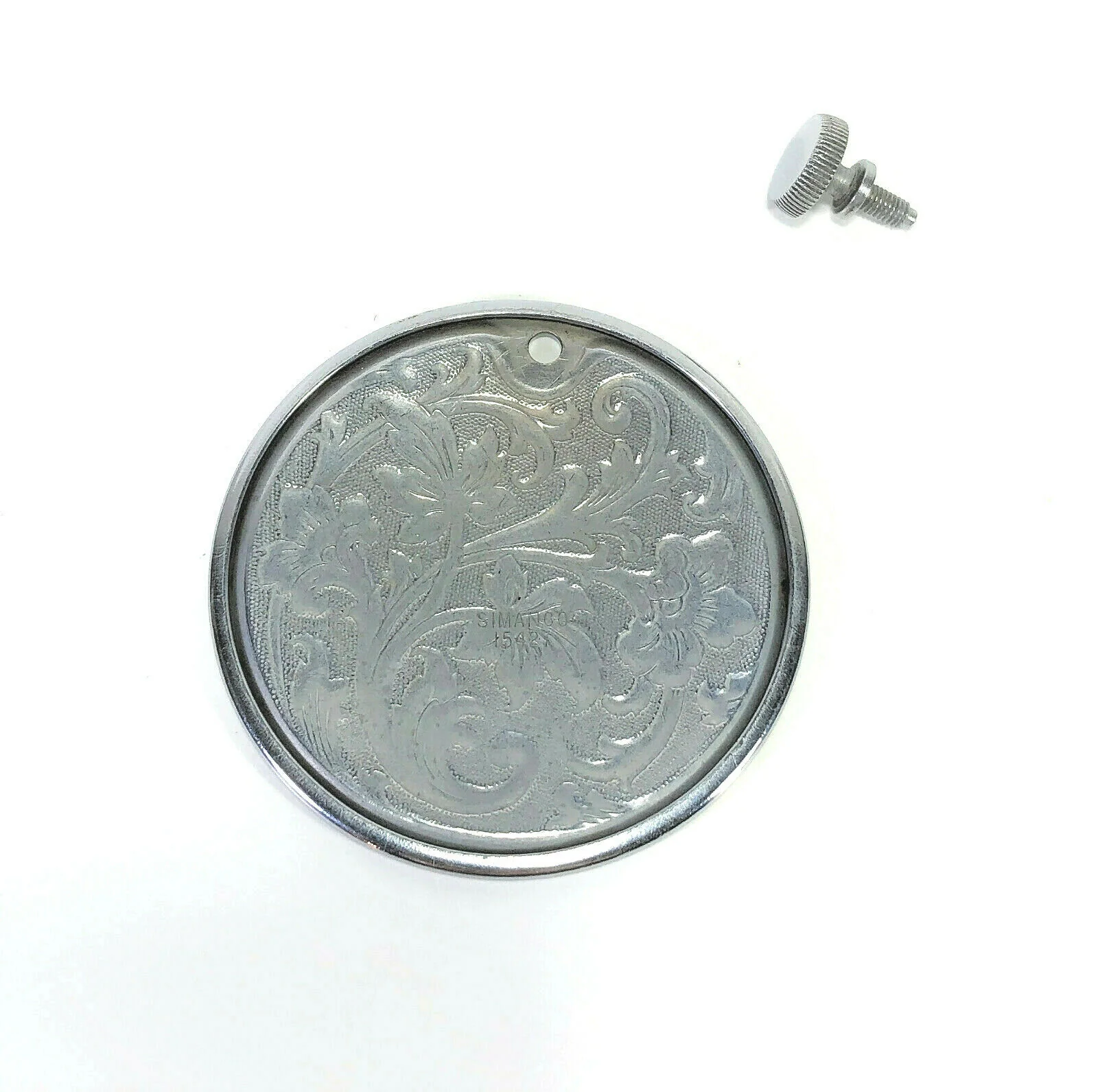Singer 15 15K Sewing Machine Floral Back Rear Cover Plate in Chrome Simanco 15427 - Image 2