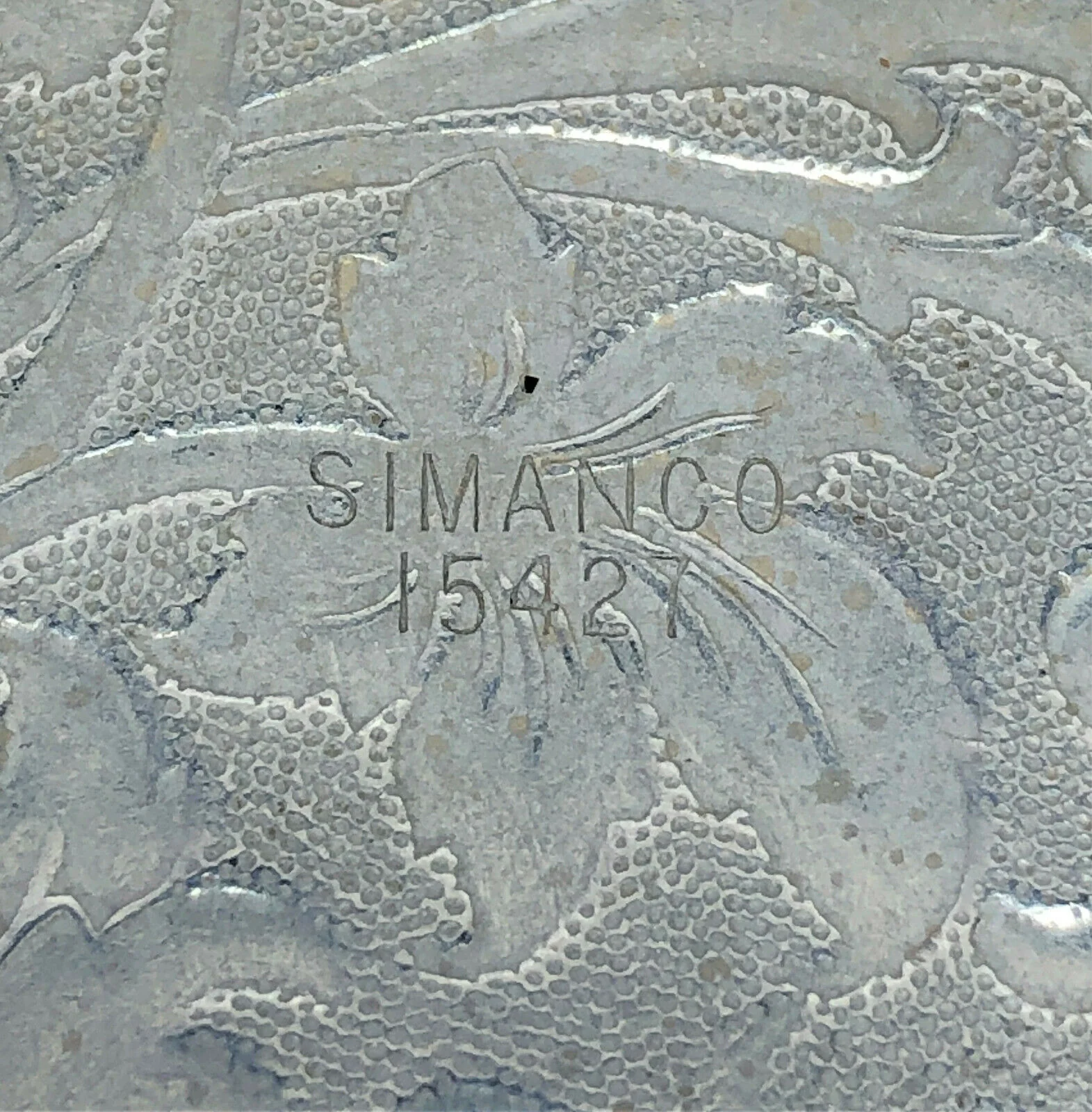 Singer 15 15K Sewing Machine Floral Back Rear Cover Plate in Chrome Simanco 15427 - Image 3
