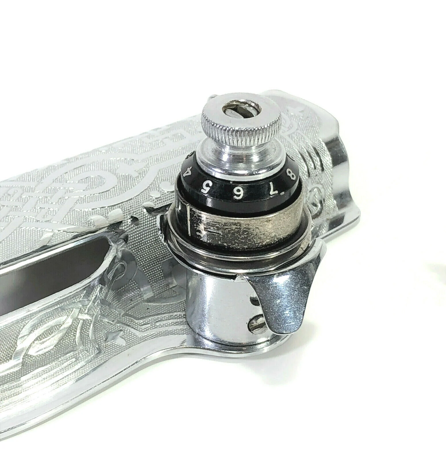 Singer 15-90 15-91 Sewing Machine Scroll Face Plate w Tension Assembly in Chrome Simanco 125367 - Image 2