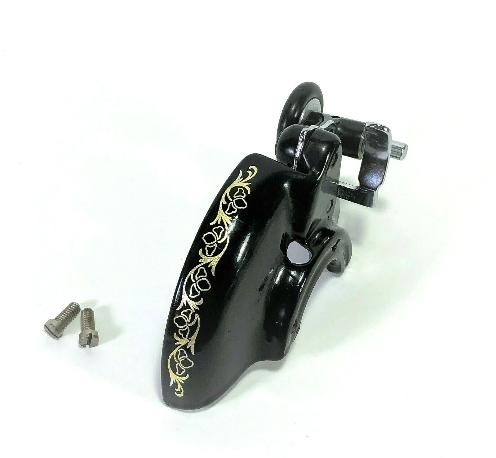 Singer 15-90 Sewing Machine Bobbin Winder Belt Guard Assembly Trefoil Decal Simanco 125324 - Image 2