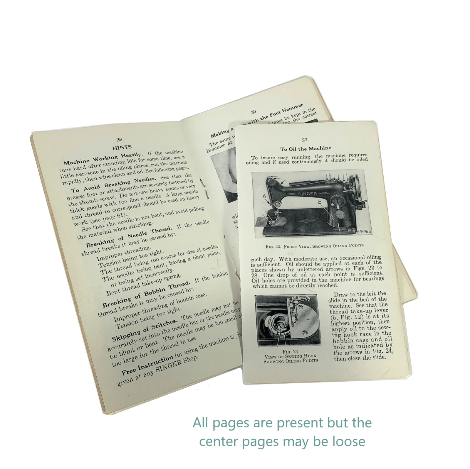 Singer 201-3 201K Sewing Machine Instruction Manual Vintage Original - Image 3