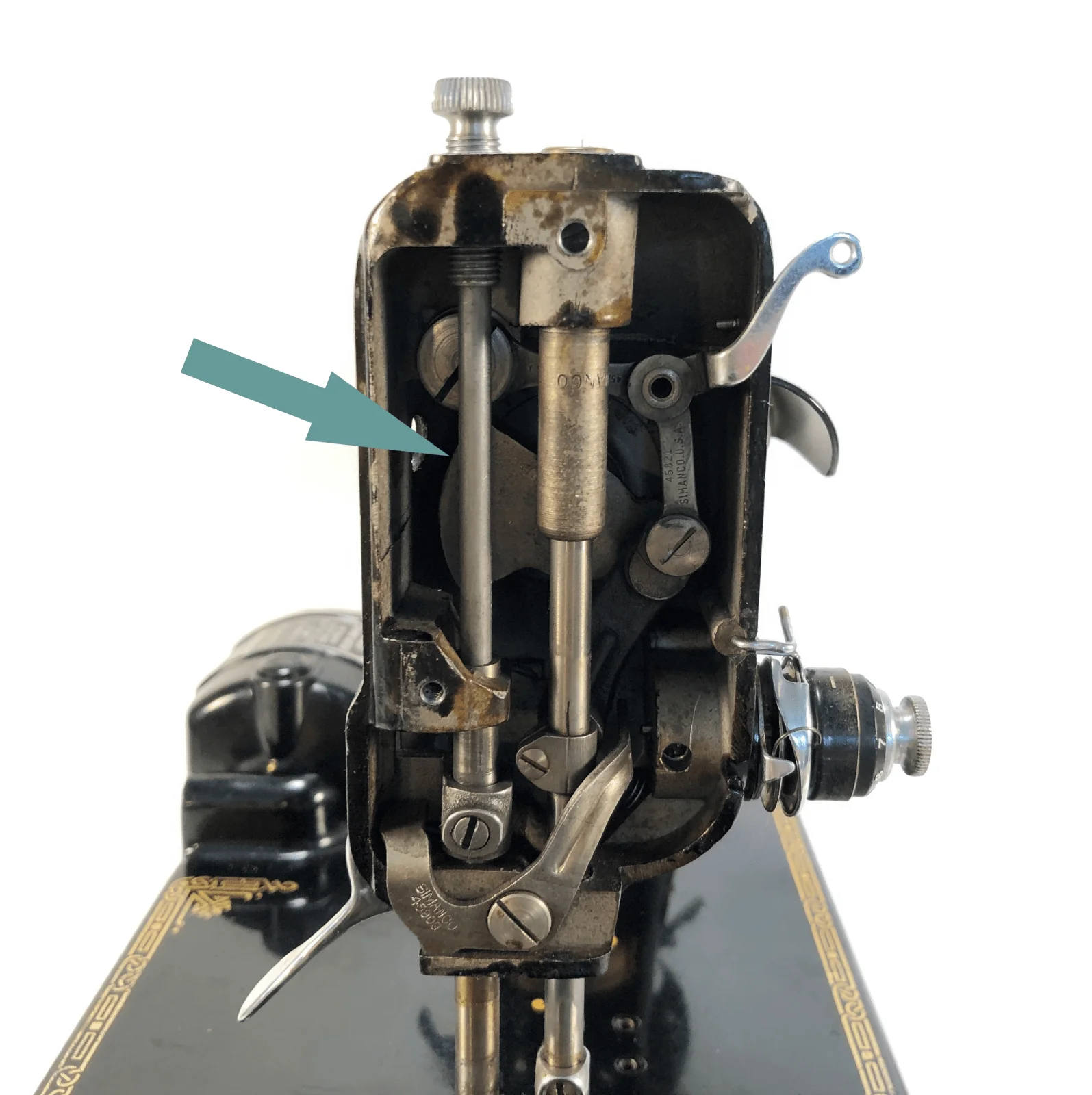 Singer 221 222K Featherweight Presser Bar Spring with Pin Original Simanco 33624 45745 - Image 2