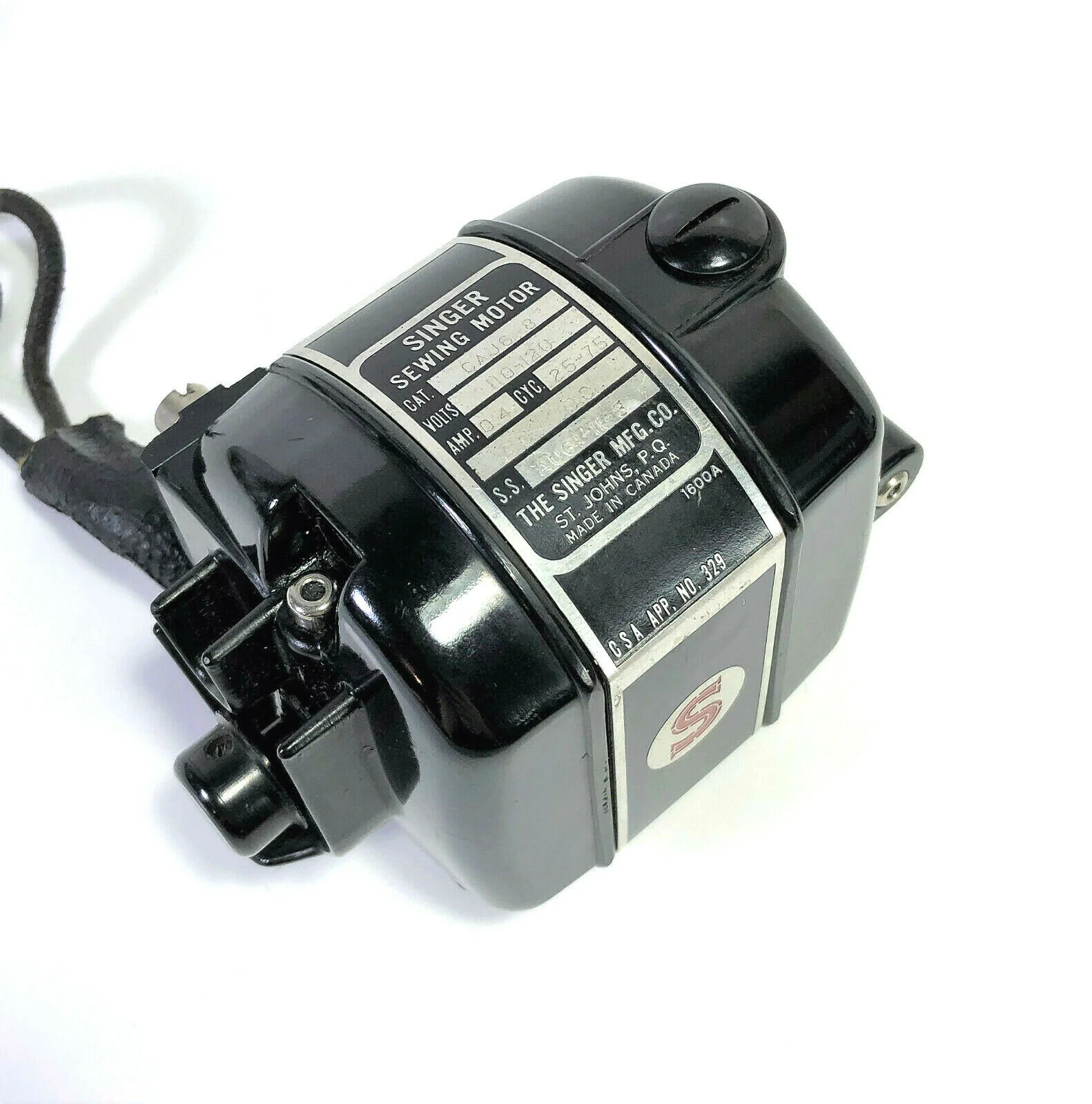 Singer 221 222K Featherweight Sewing Machine Motor Canadian Bakelite Vintage Simanco - Image 2