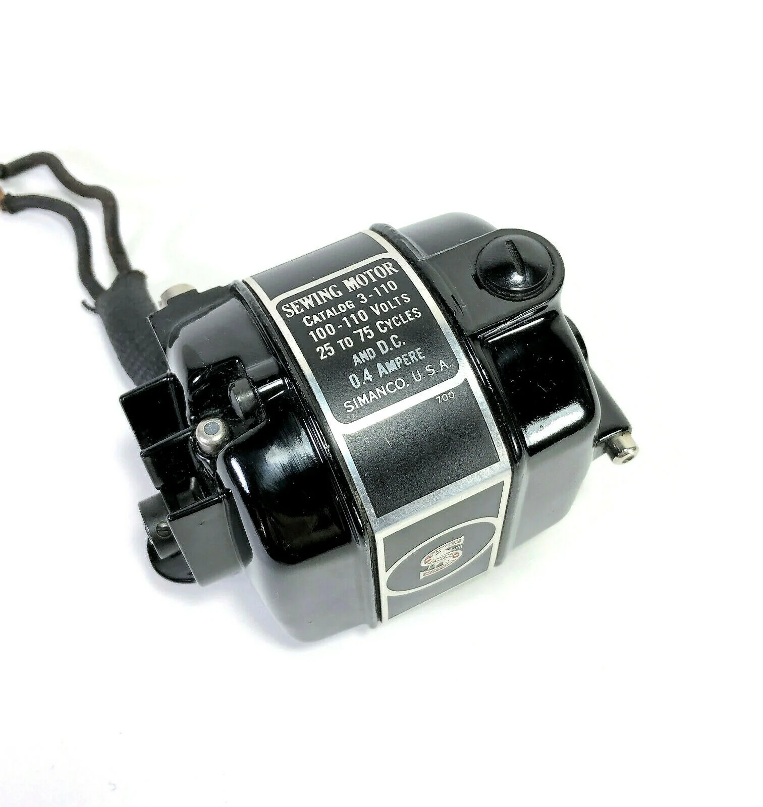 Singer 221 Featherweight Sewing Machine Motor Vintage Original Simanco USA CAT 3-110 - Image 2
