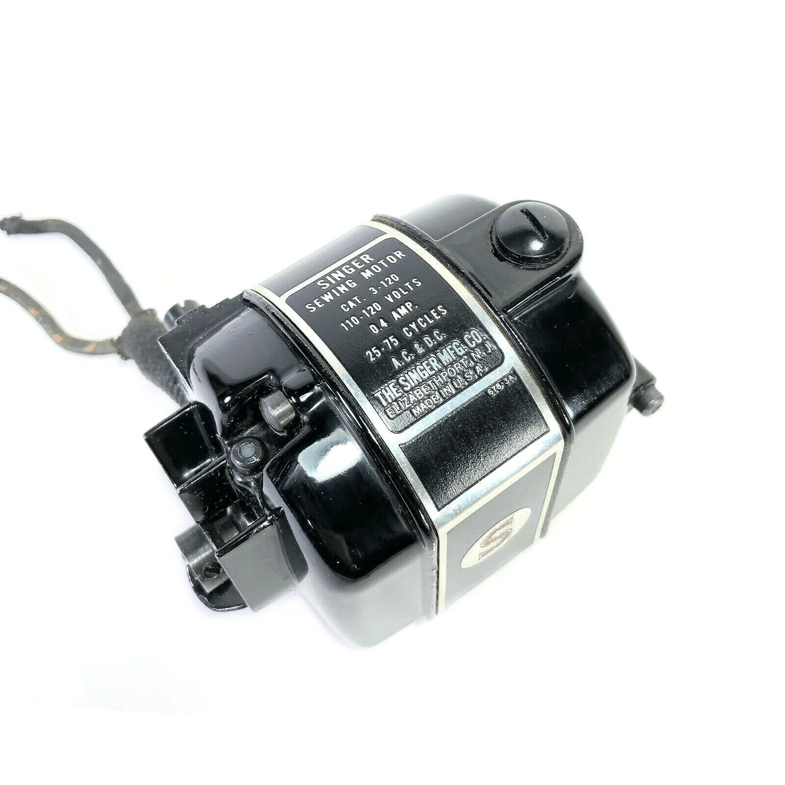 Singer 221 222K Featherweight Sewing Machine Motor Vintage Original Simanco USA CAT 3-120 - Image 2