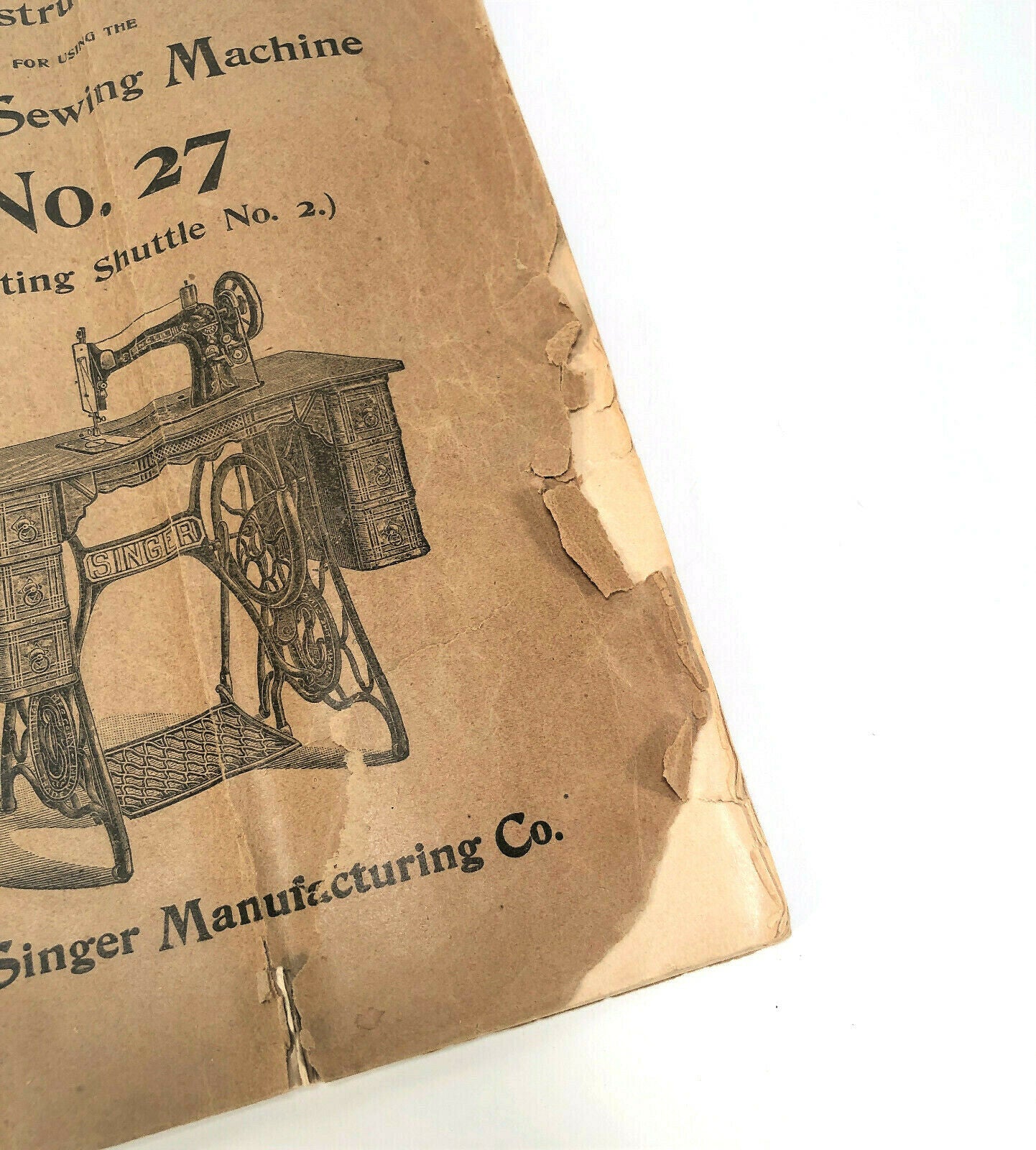 Singer 27 Vibrating Shuttle No 2 Sewing Machine Instruction Manual 1899 Vintage Original - Image 2