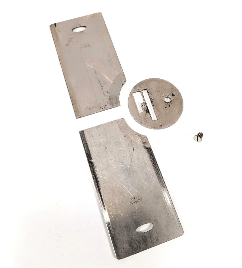 Singer 28 128 Sewing Machine Front Rear Slide Throat Plate Set in Nickel Simanco 54513 54512 8323 - Image 2