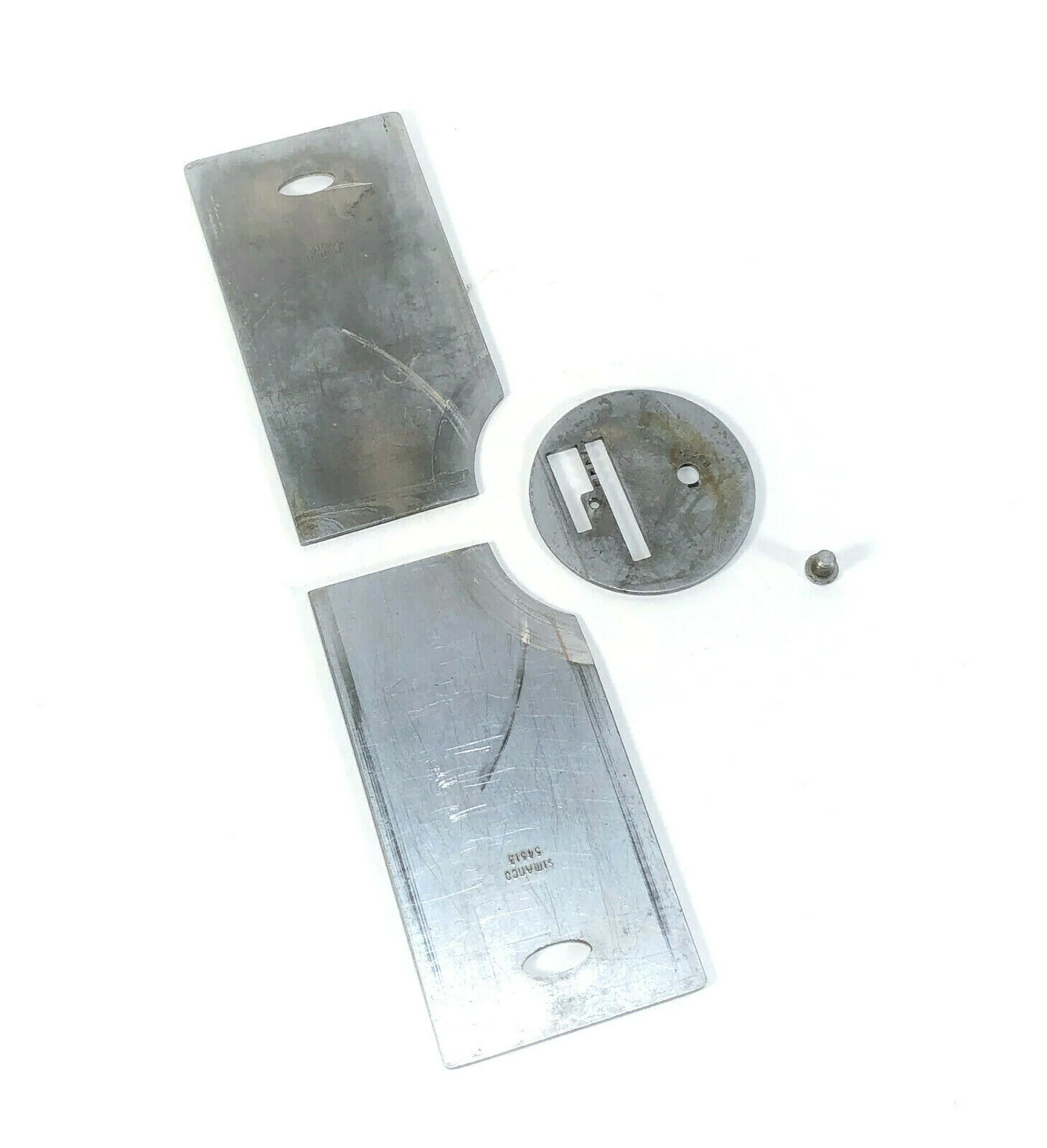 Singer 28 128 Sewing Machine Front Rear Slide Throat Plate Set in Chrome Simanco 54513 54512 8323 - Image 3