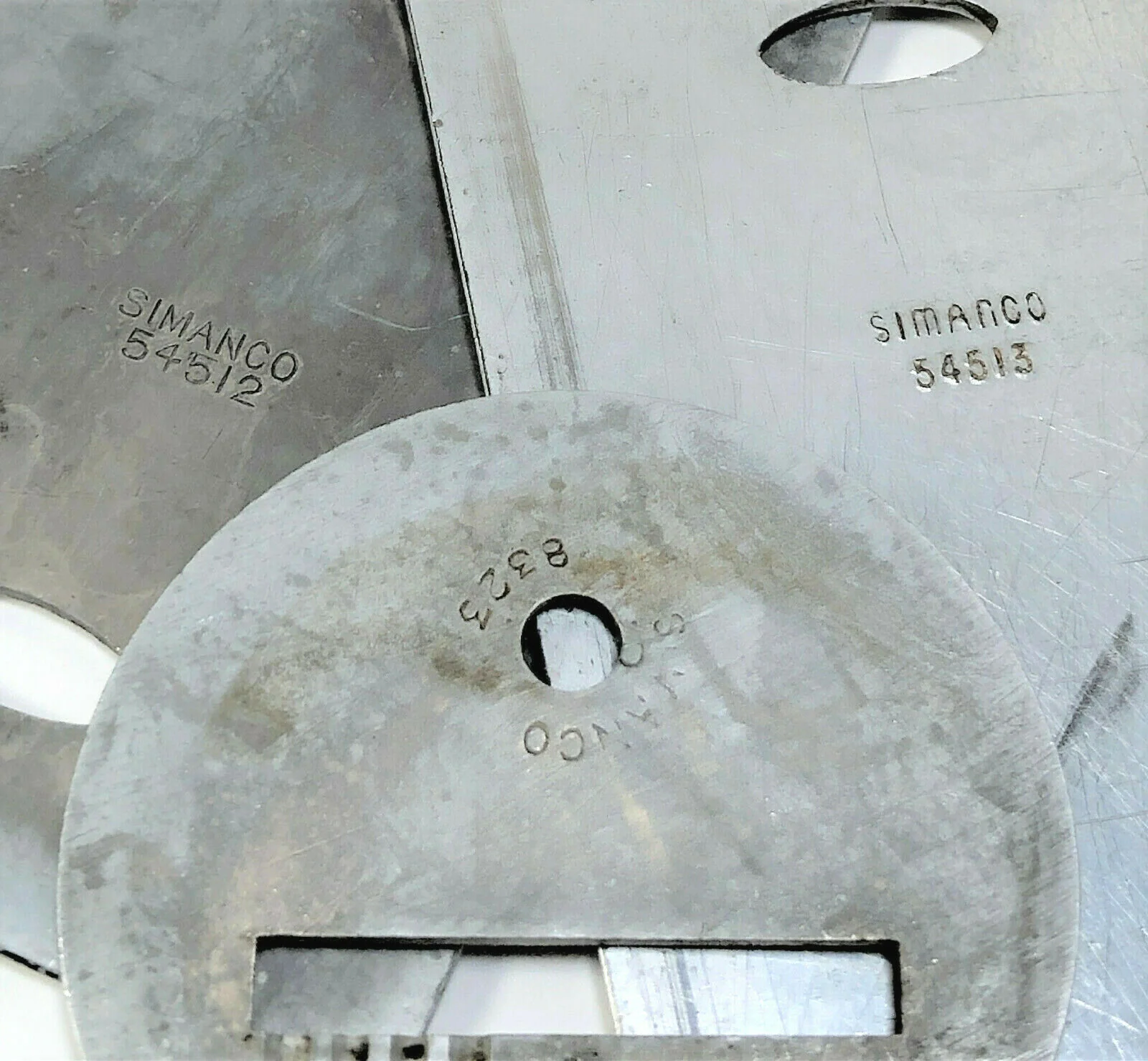 Singer 28 128 Sewing Machine Front Rear Slide Throat Plate Set in Chrome Simanco 54513 54512 8323 - Image 4