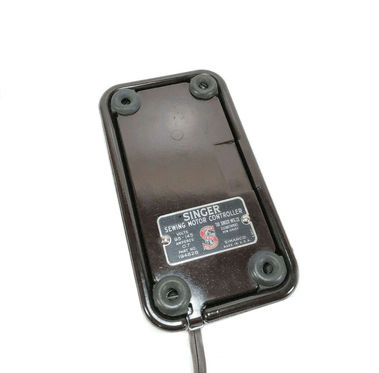 Singer 301 401 403 404 Foot Pedal Speed Control w Bakelite Plug Simanco 194828 - Image 4