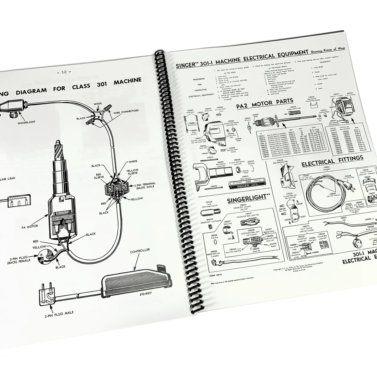 Singer 301 301A Sewing Machine Adjusters Service Repair Manual w Parts List NEW - Image 4