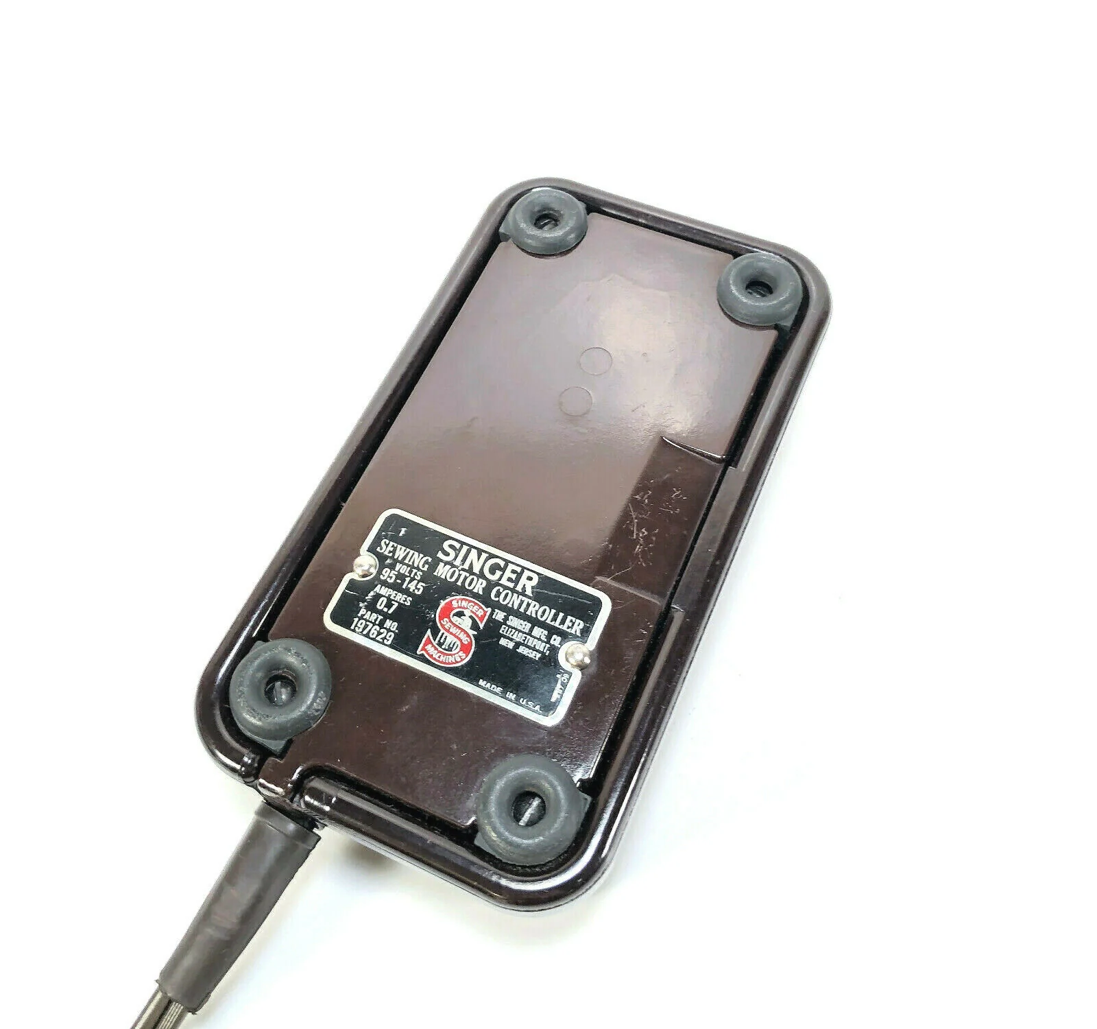 Singer 301 401 403 404 Bakelite Foot Pedal Speed Control & Power Cord Simanco 197629 - Image 3
