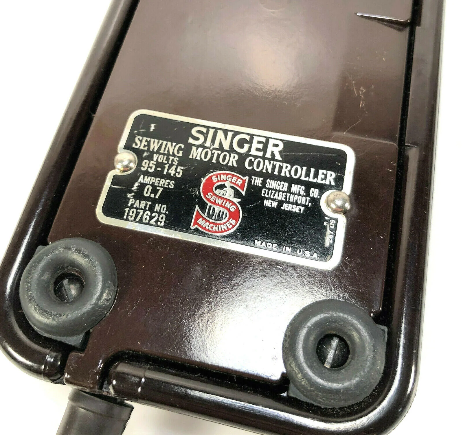 Singer 301 401 403 404 Bakelite Foot Pedal Speed Control & Power Cord Simanco 197629 - Image 4