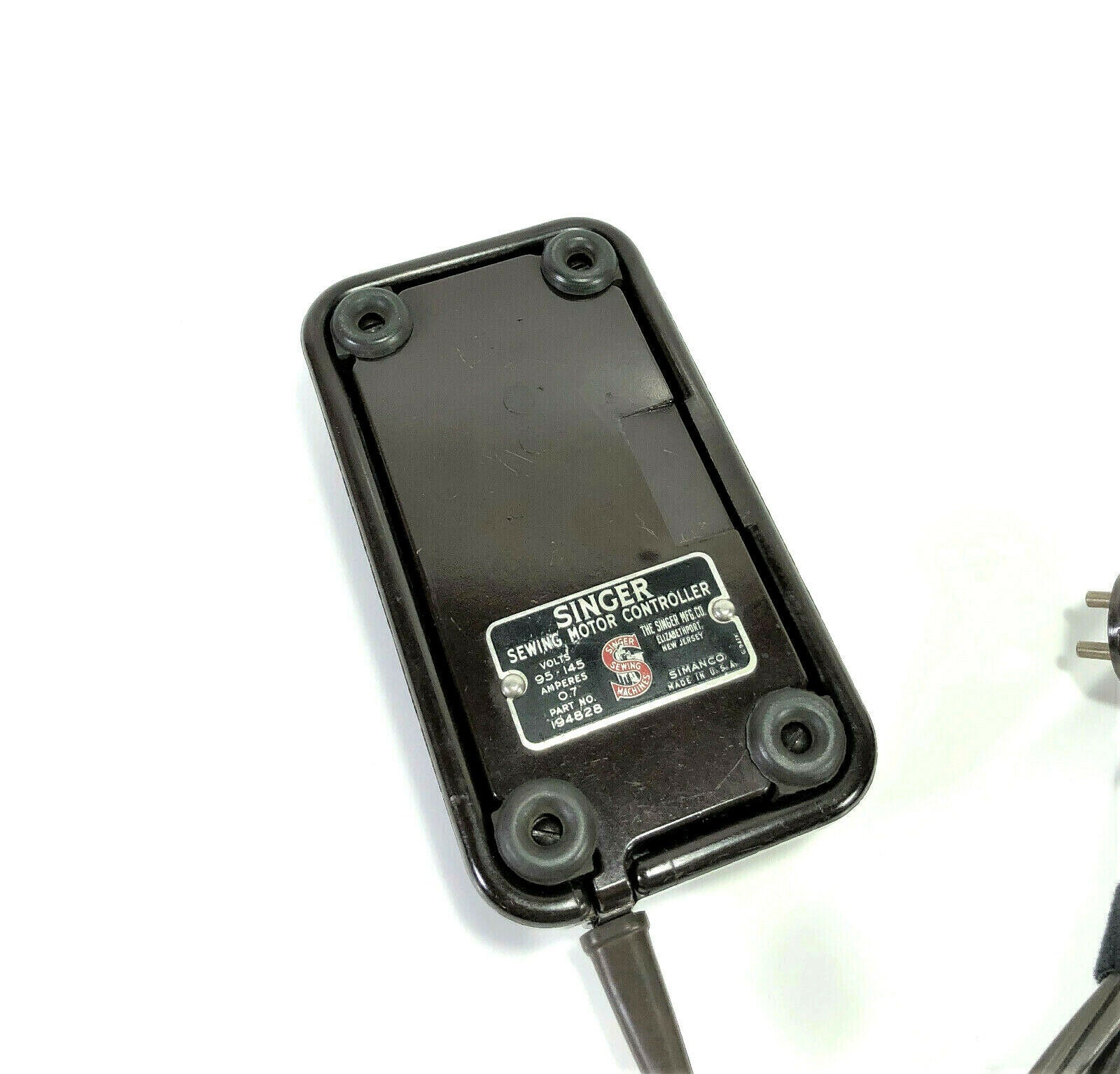 Singer 301 401 403 404 Sewing Machine Bakelite Foot Pedal Speed Control Simanco 194828 - Image 3