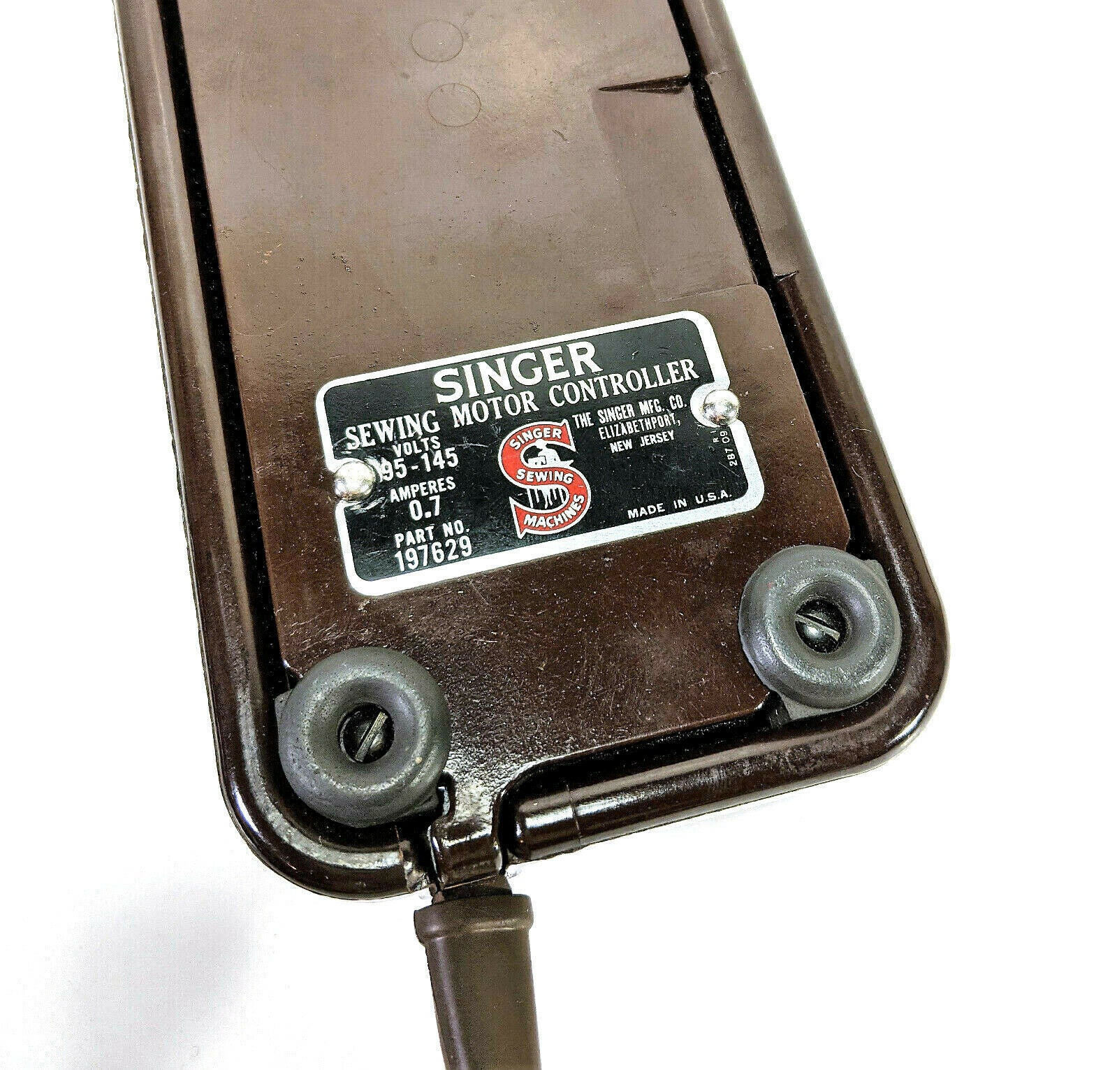 Singer 301 401 403 404 Sewing Machine Brown Bakelite Foot Pedal Speed Control Simanco 197629 - Image 4