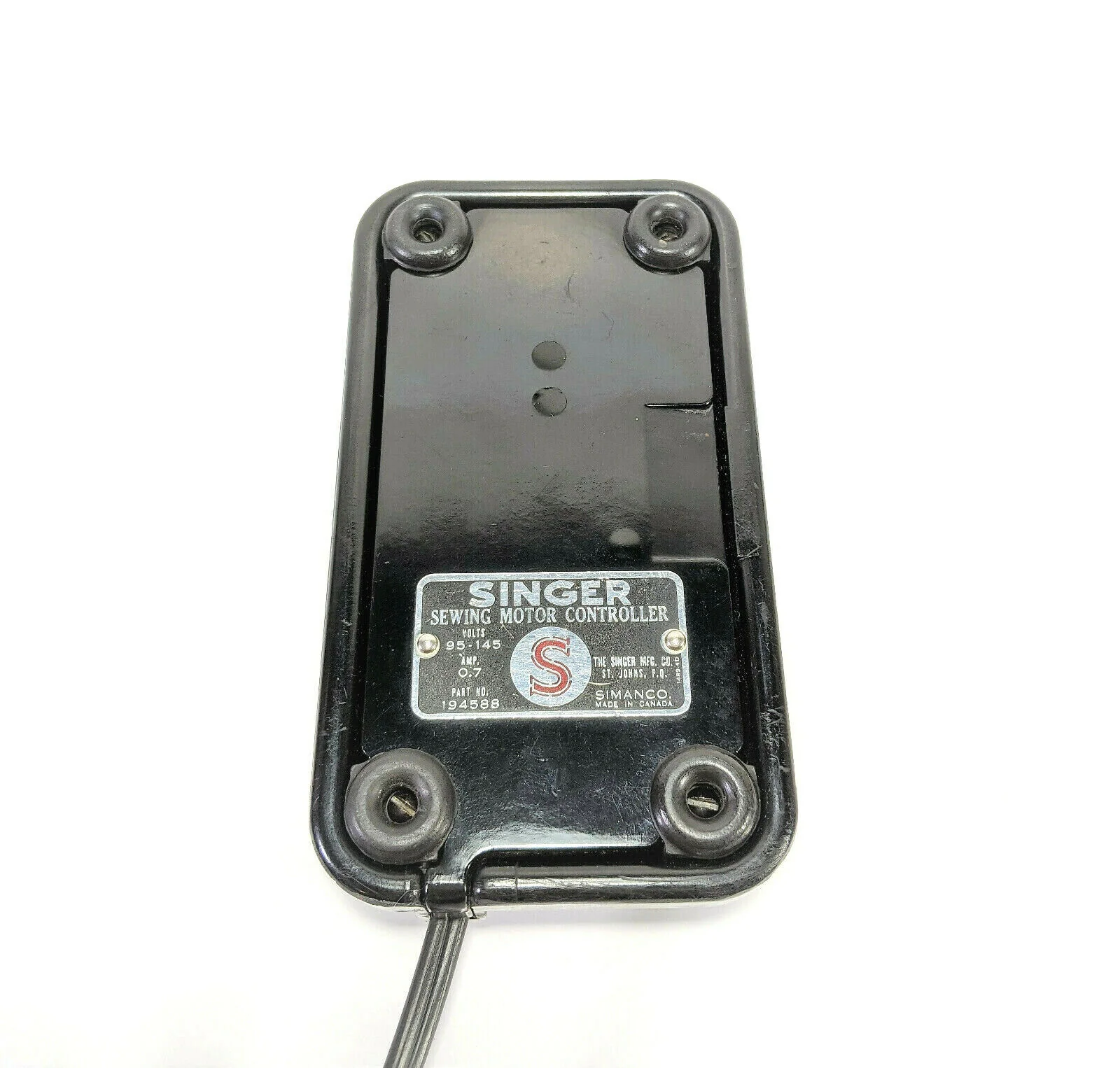 Singer 301 401 403 404 Sewing Machine Bakelite Foot Pedal Speed Controller Simanco Re-Wired - Image 4