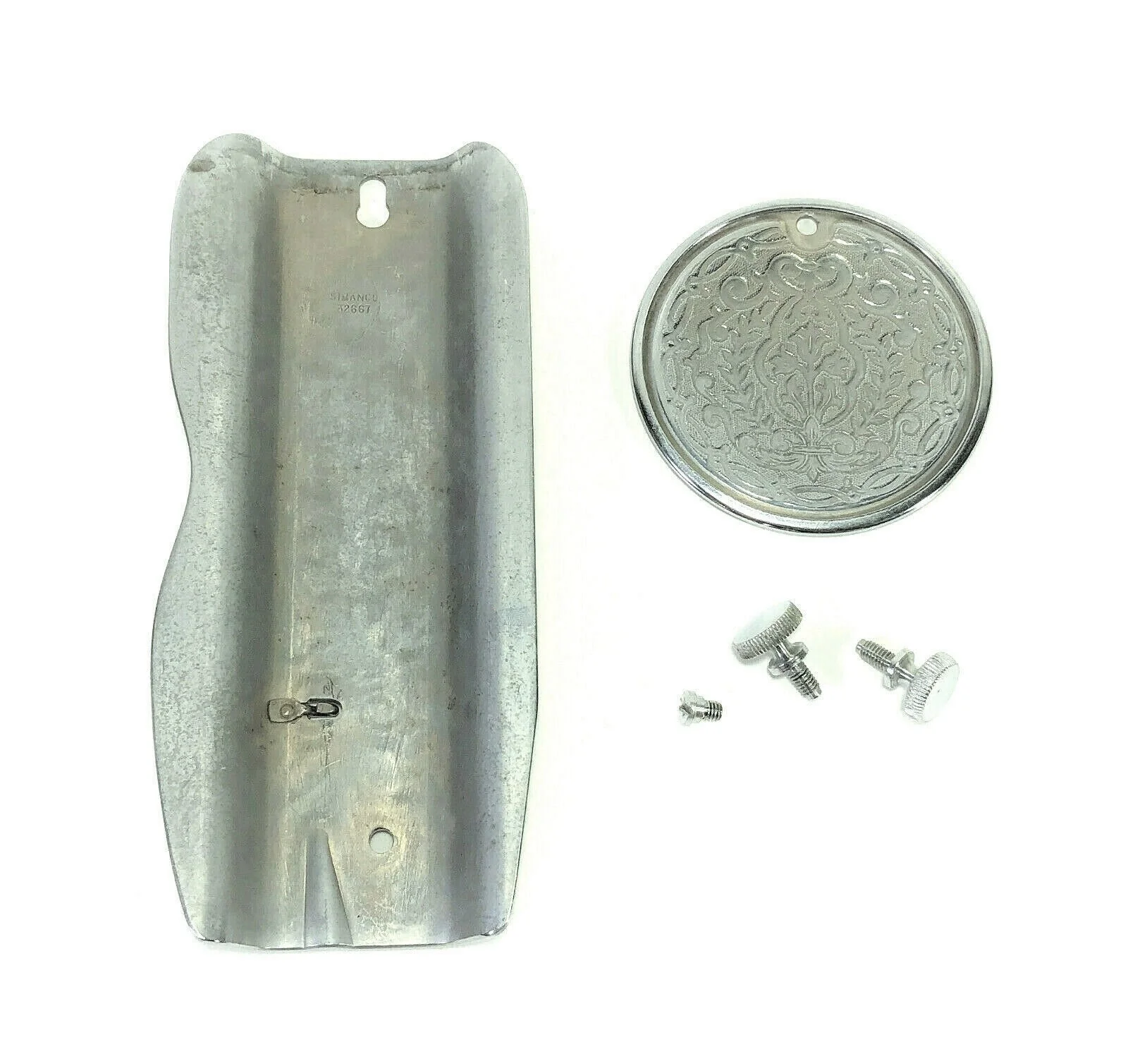 Singer 66 66K Sewing Machine Faceplate & Rear Cover Plate in Chrome Simanco 32667 32633 - Image 2