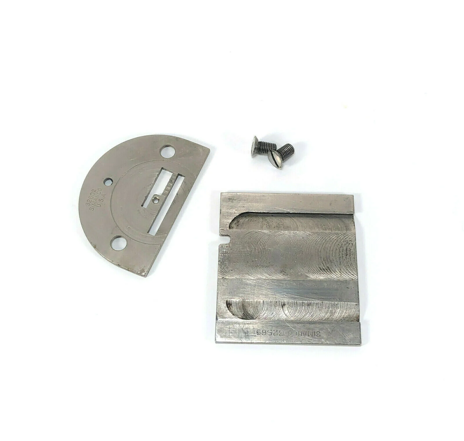Singer 66 99 Sewing Machine Throat Needle and Slide Plate Set in Nickel Simanco 32602 32569 - Image 3