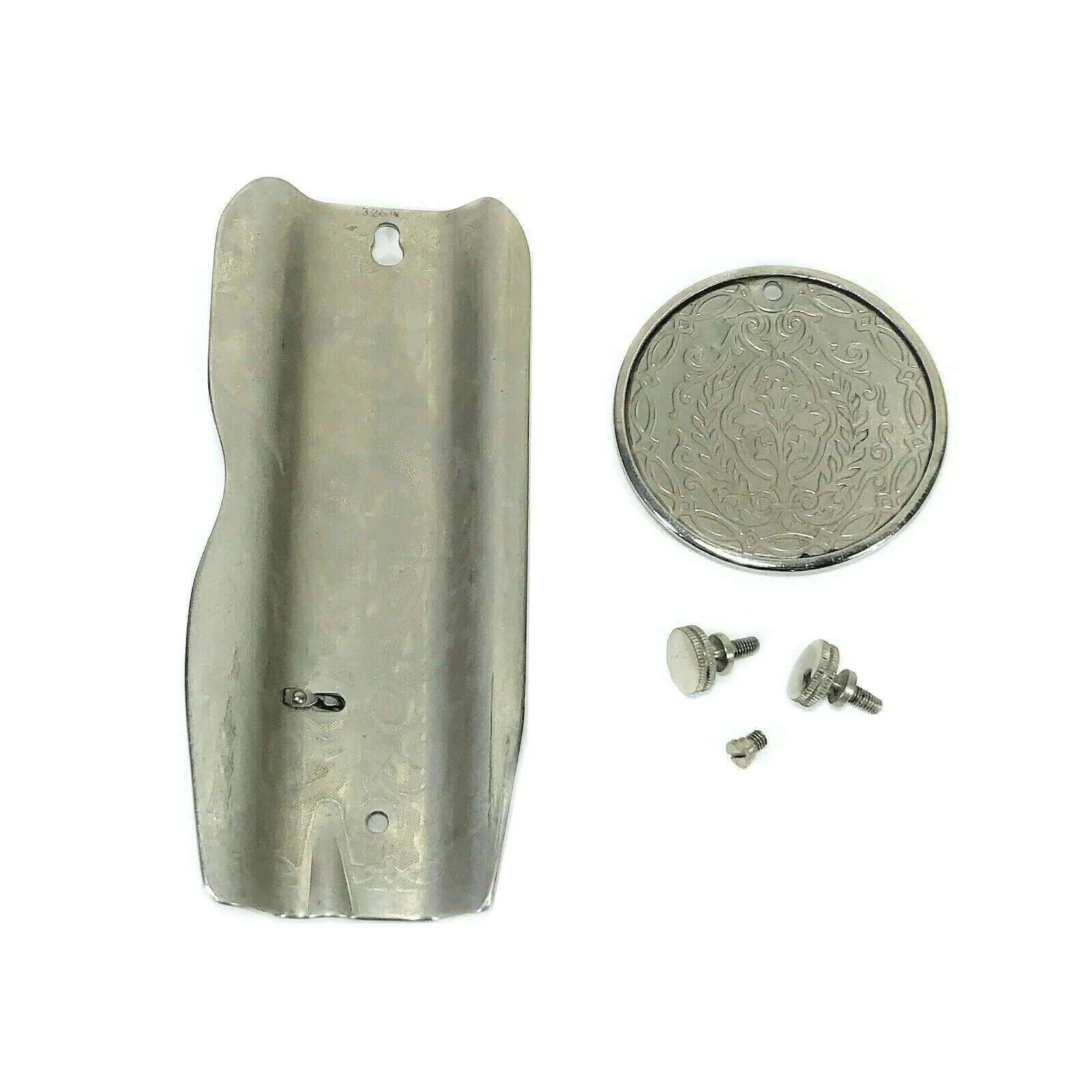 Singer 66 Red Eye Sewing Machine Faceplate & Rear Cover Plate in Nickel Simanco 32506 32633 - Image 2