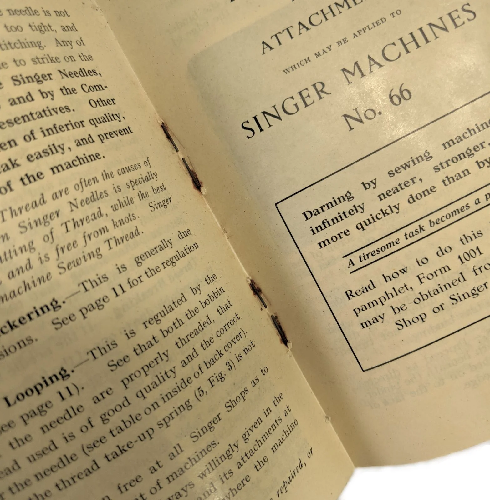 Singer 66 Treadle Sewing Machine Instruction Manual Vintage Original 1936 - Image 3