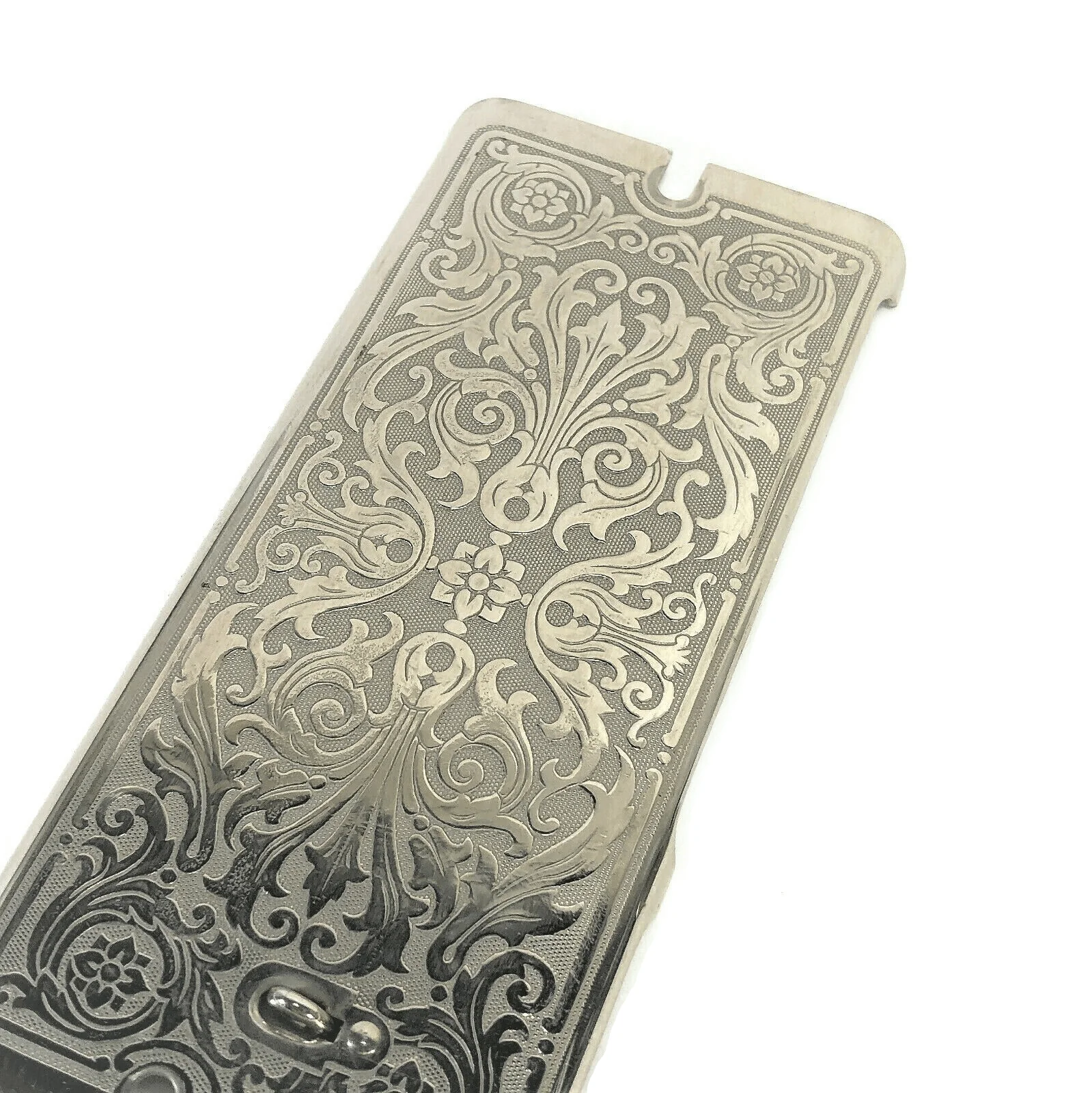 Singer 99 99K Sewing Machine Scroll Faceplate Side Face Plate in Nickel Simanco 33663 - Image 2
