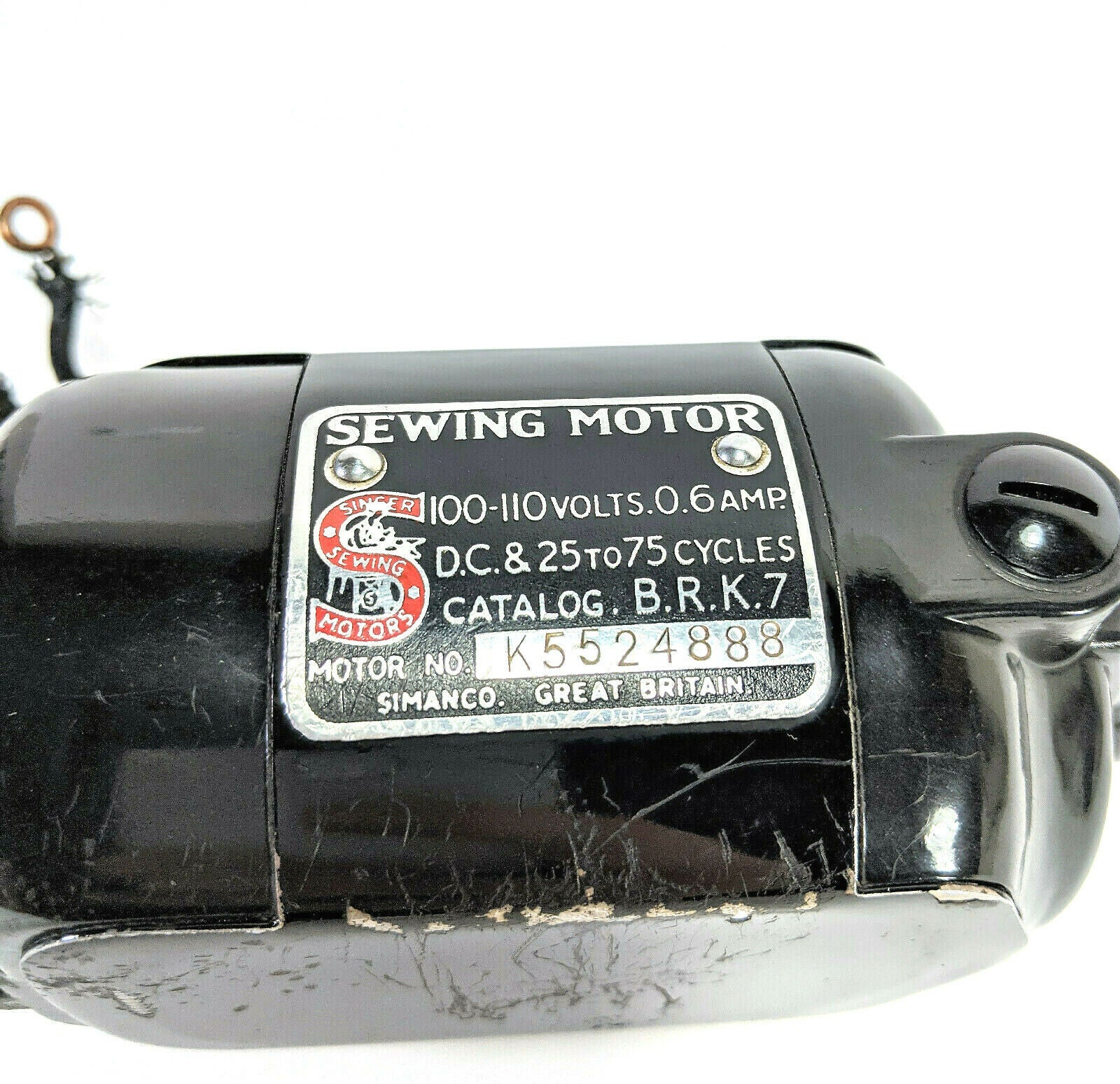 Singer Sewing Machine B.R.7 Motor Original Simanco 99 66 15-90 128 B.R.K.7 - Image 2