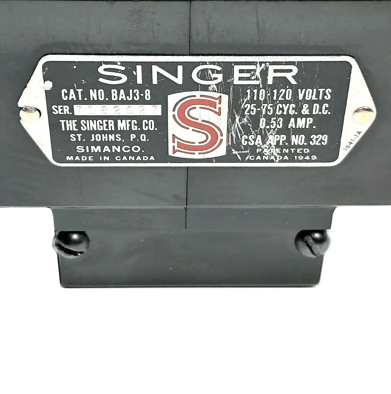 Singer BA3-8 Sewing Machine Motor with Mounting Bracket Simanco 99 66 15-90 128 BAJ3-8 - Image 3