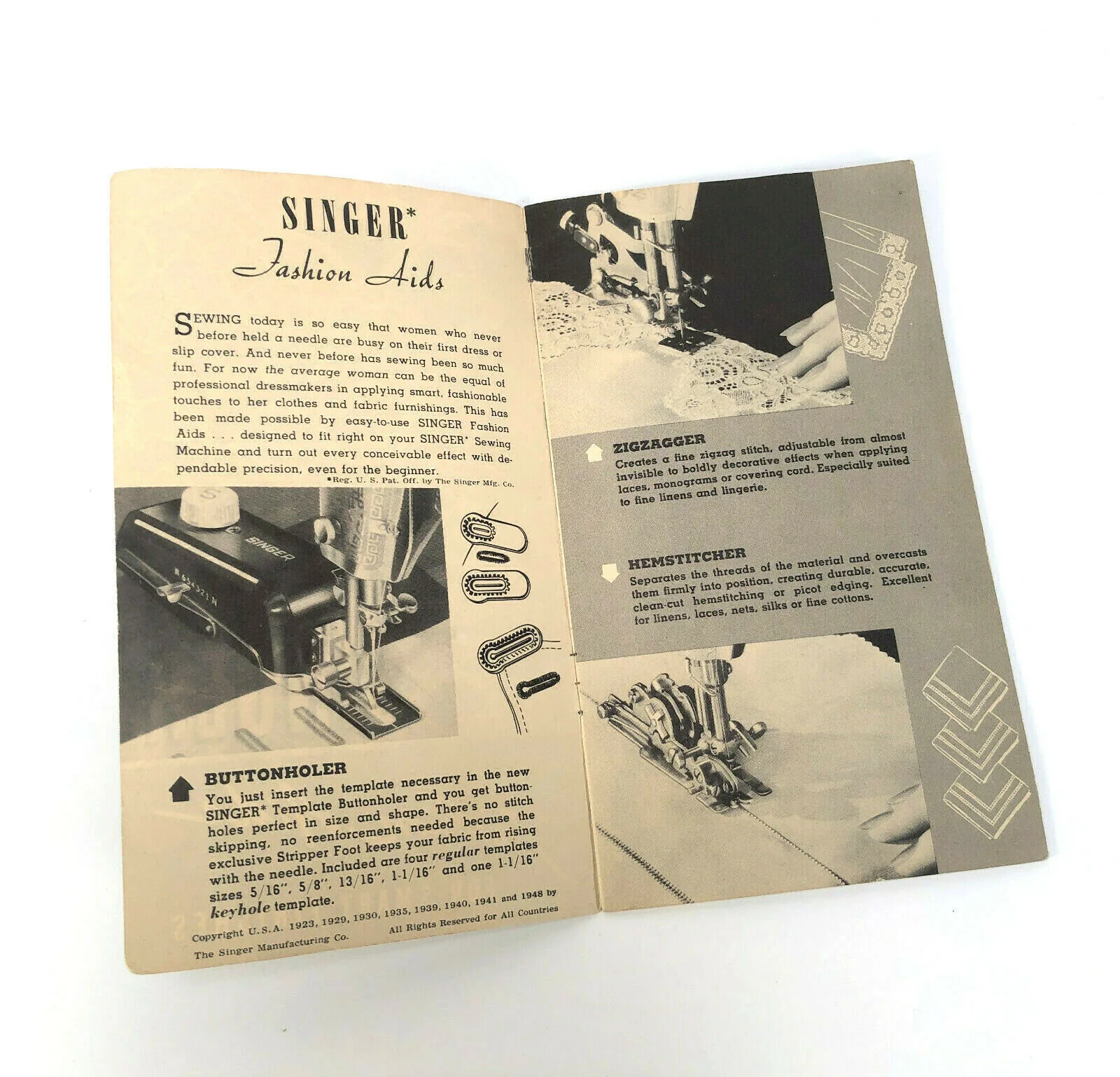 Singer Fashion Aids for Smart Finishes Advertising Brochure Pamphlet 1948 - Image 2
