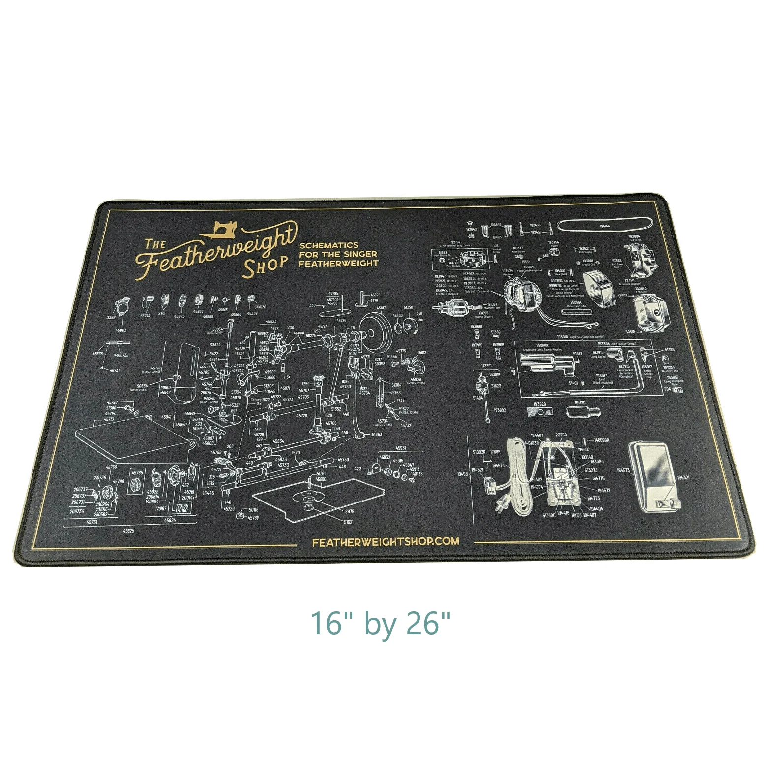 Singer Featherweight 221 Sewing Machine Schematic Service Work Mat - Image 2