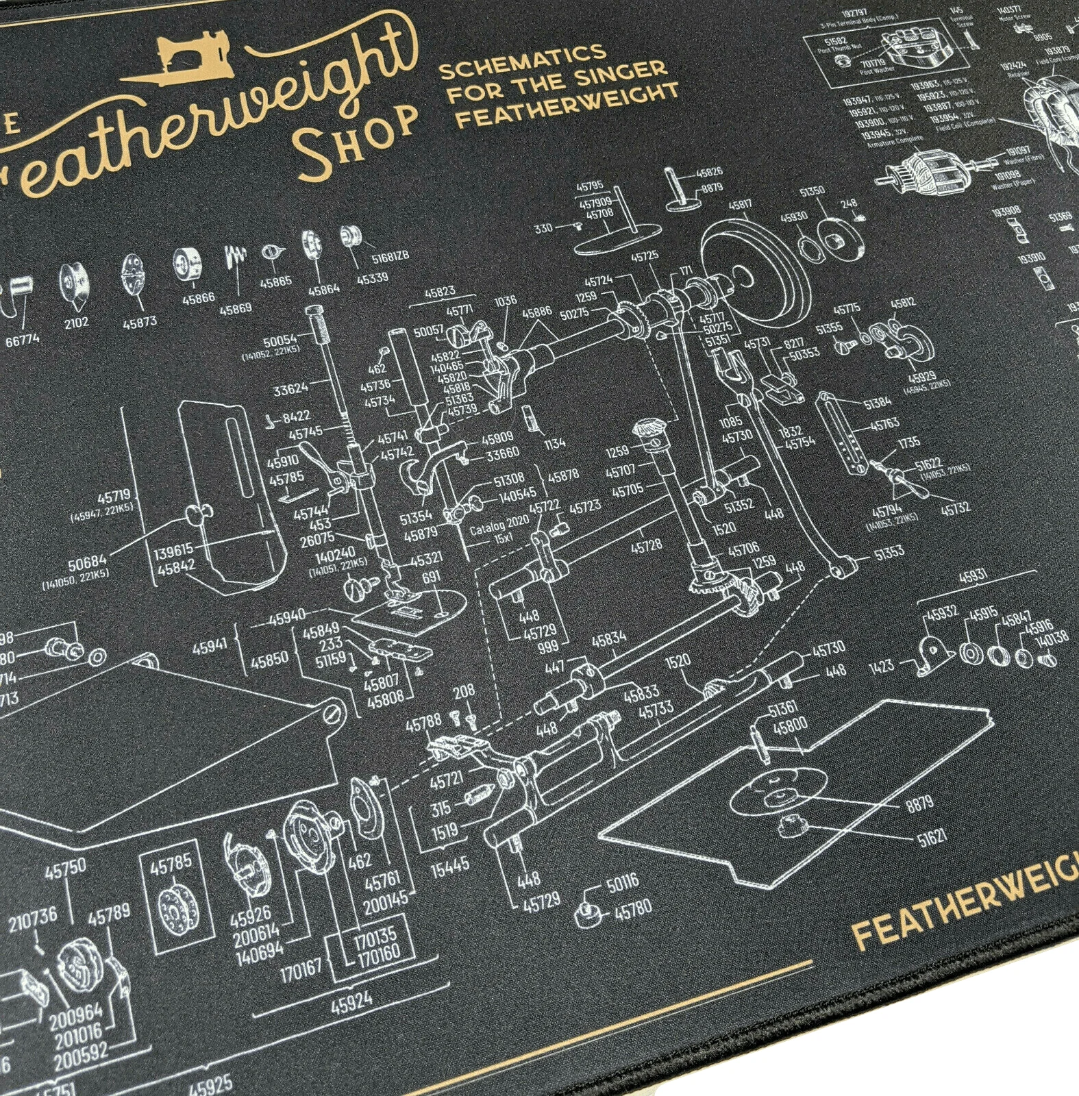 Singer Featherweight 221 Sewing Machine Schematic Service Work Mat - Image 3