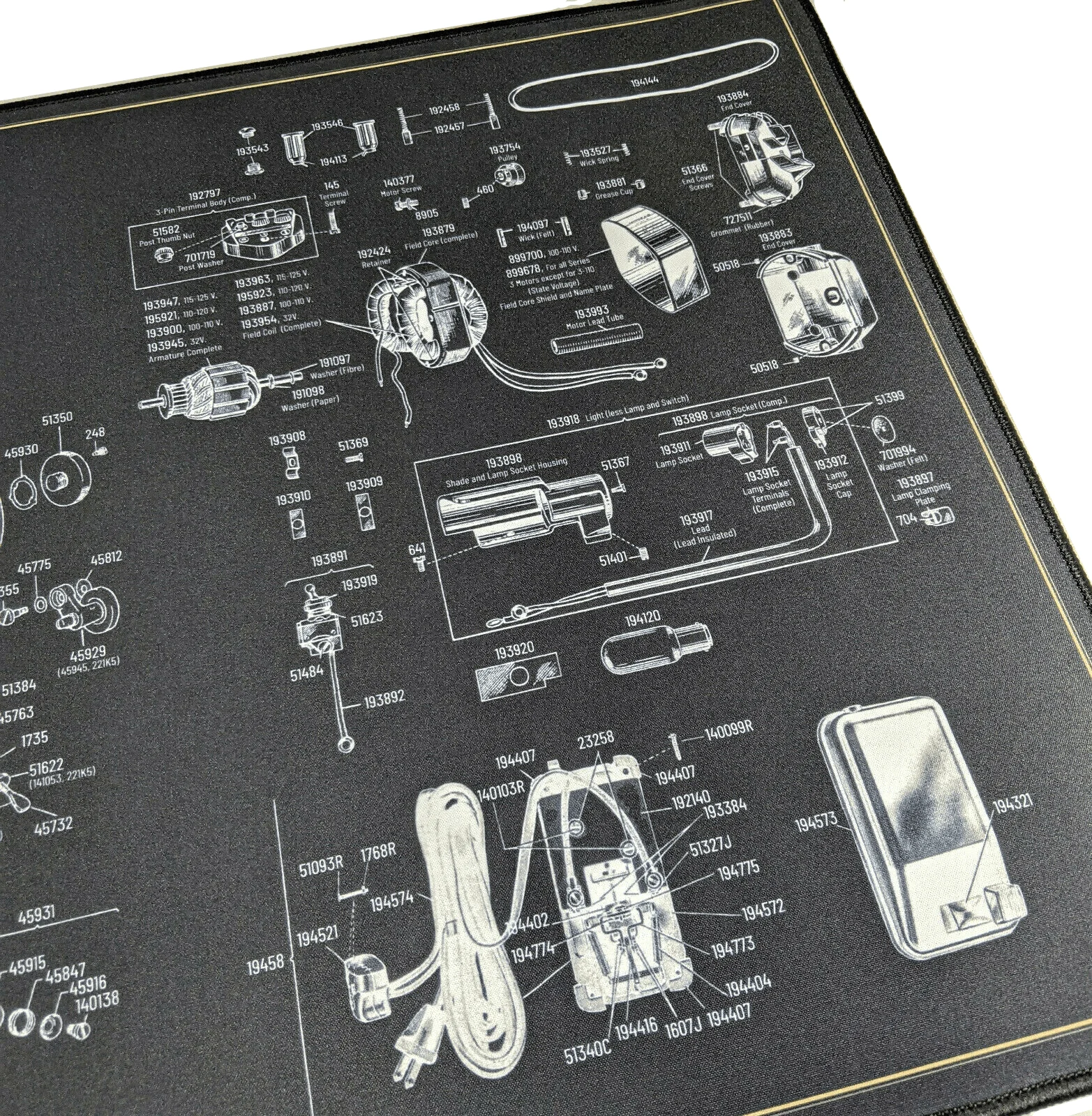 Singer Featherweight 221 Sewing Machine Schematic Service Work Mat - Image 4